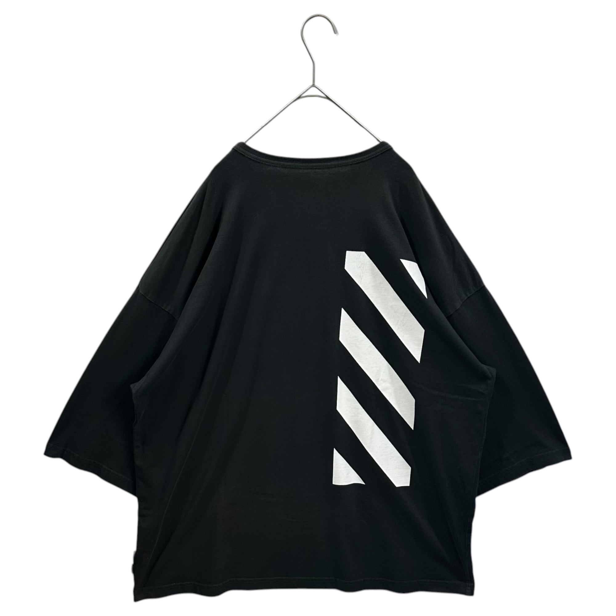 NEIGHBORHOOD(ネイバーフッド) SRL LOGO LINE CREW NECK T-SHIRT ロゴ ライン クルーネック Tシャツ 251BWNH-CSM04 XL ブラック×ホワイト