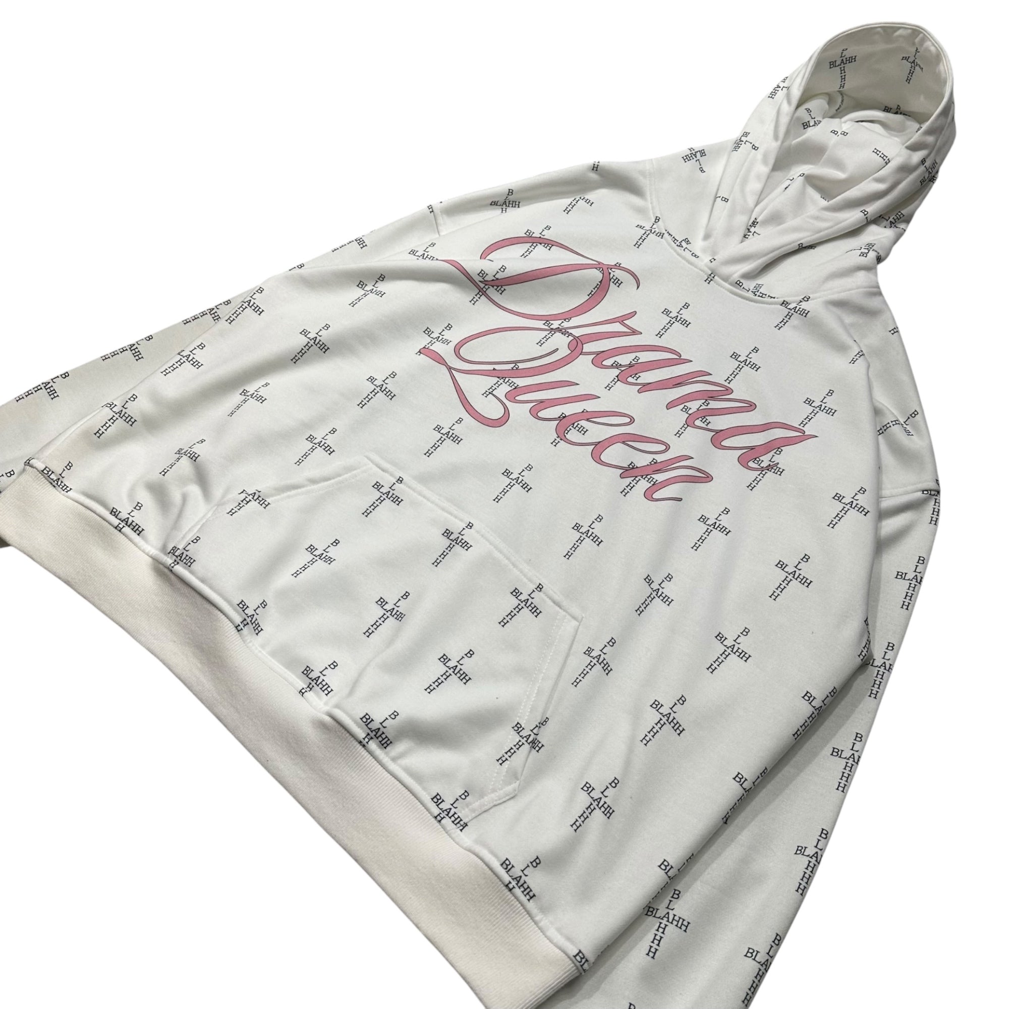 Unopened gift(アンオープンドギフト) DRAMA QUEEN OVERPRINTED HOODIE ドラマ クイーン オーバープリント フーディ パーカー S ホワイト