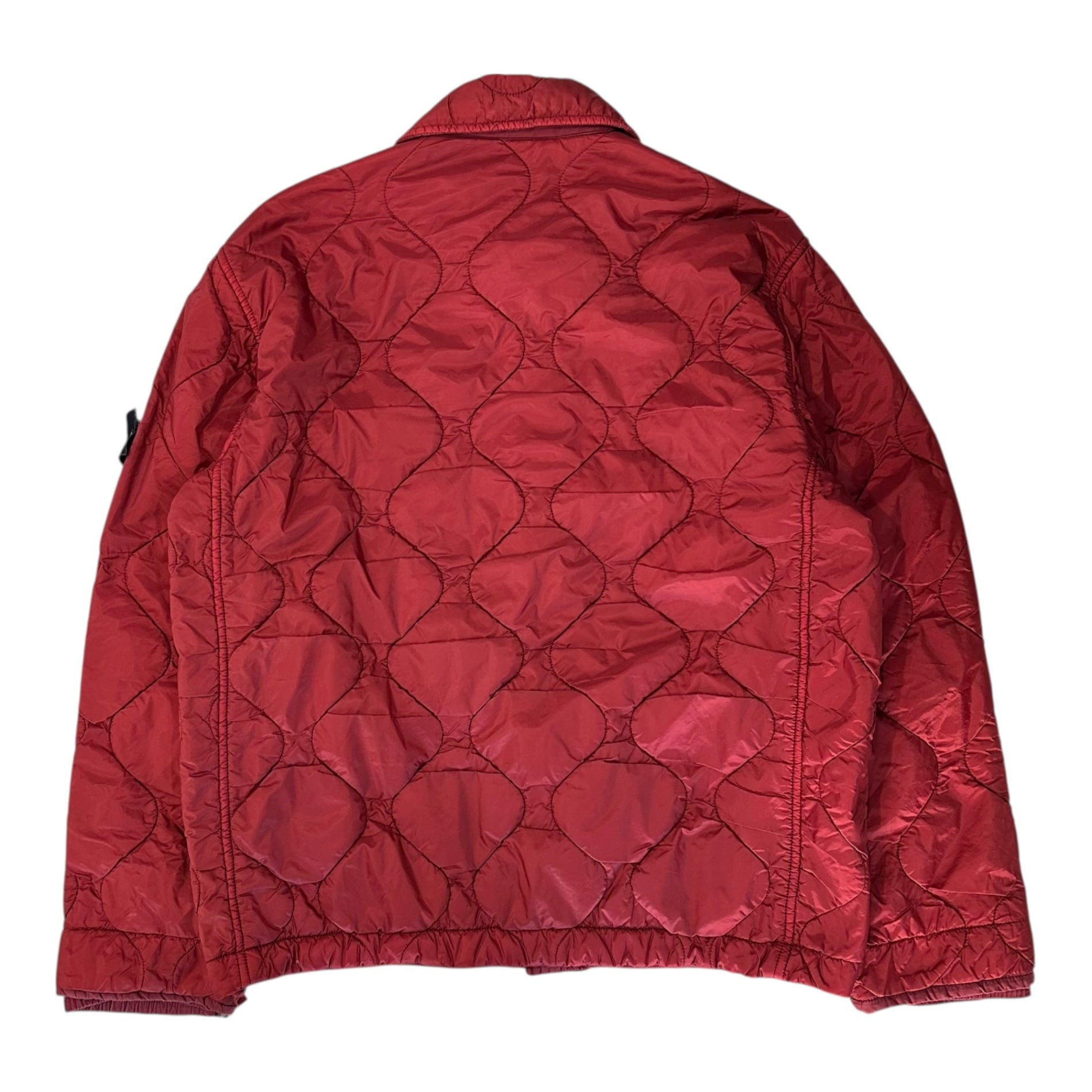STONE ISLAND(ストーンアイランド) 01AW Garment dye Quilted Nylon Padded Jacket ガーメントダイ キルティング 中綿 ジャケット 3515M218 L レッド アーカイブ 00's カバーオール