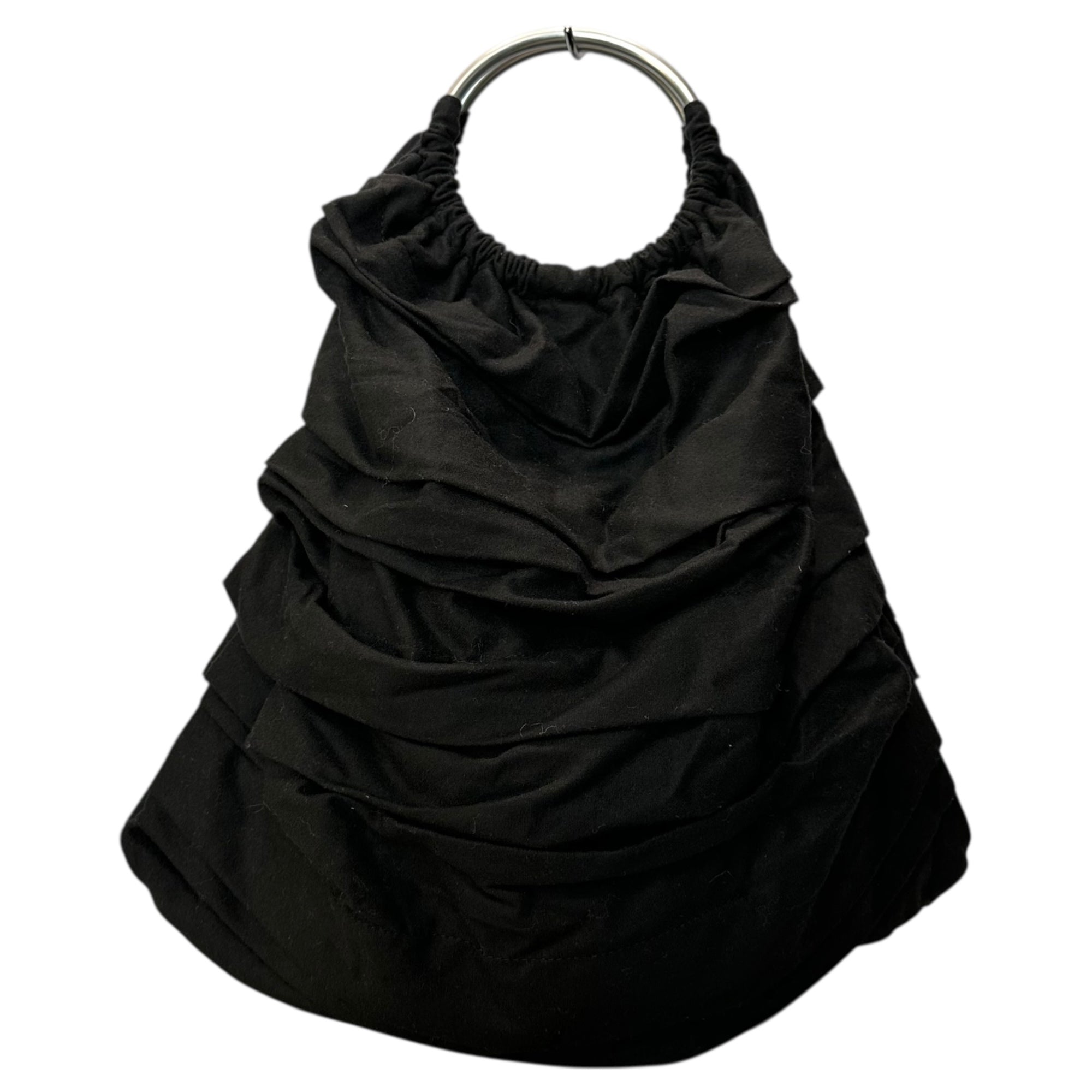 COMME des GARCONS COMME des GARCONS(コムデギャルソンコムデギャルソン) Ring Handle Tiered Wool Tote Bag リング ハンドル ティアード ウール トート バッグ RR-K204 ブラック