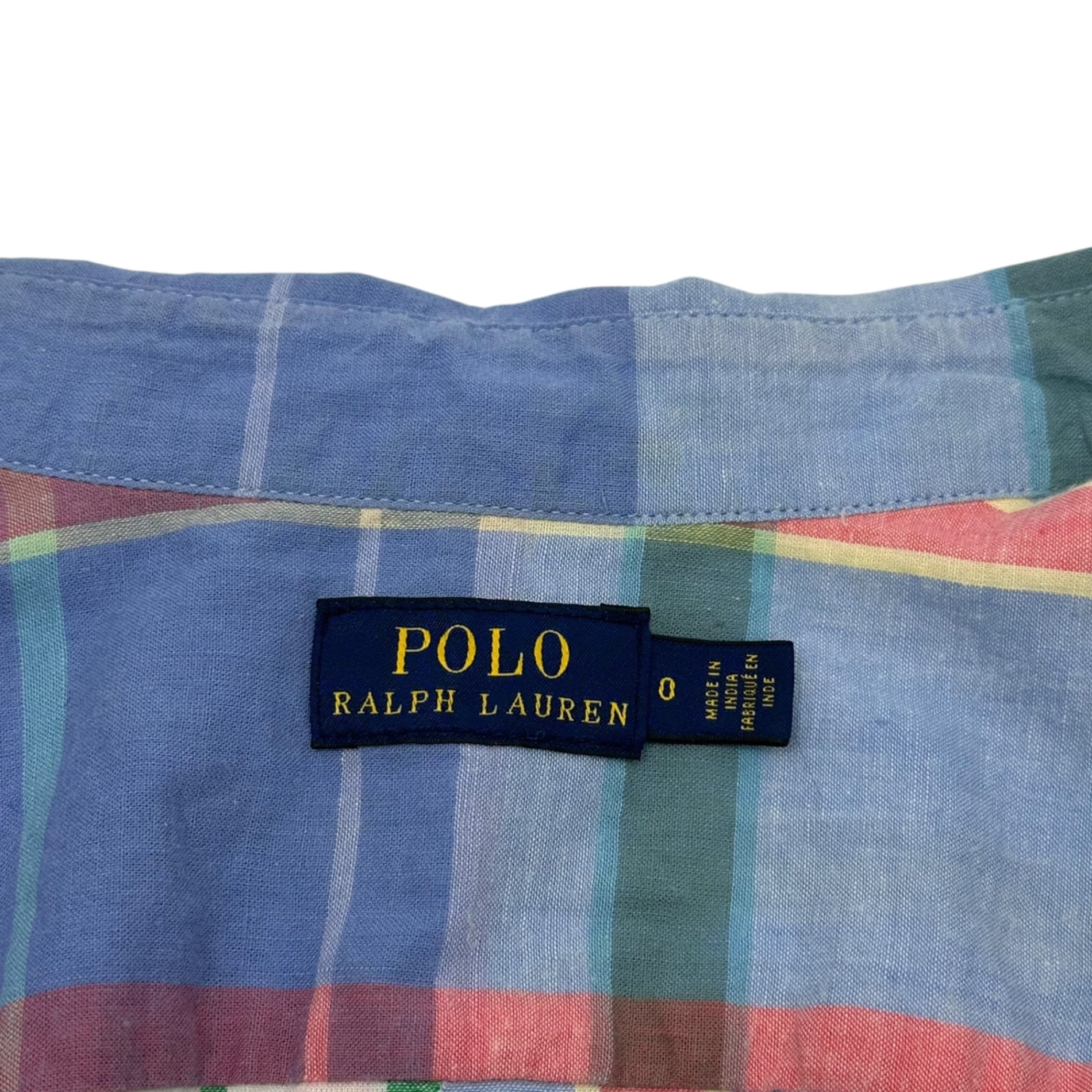 POLO RALPH LAUREN(ポロラルフローレン) Belted Check Short Sleeve Shirt Dress ベルテッド チェック 半袖 シャツ ワンピース 0(XS程度) ブルー×ピンク