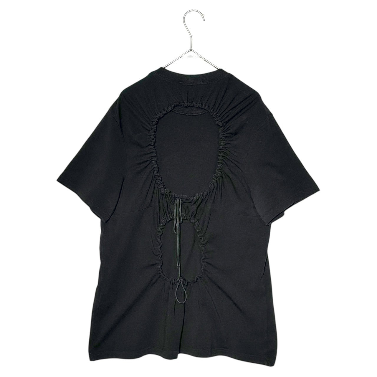 CECILIE BAHNSEN(セシリー バンセン) 21SS JUNO T-SHIRT ジュノ Tシャツ バックホール ギャザー UK8(M～L程度) ブラック