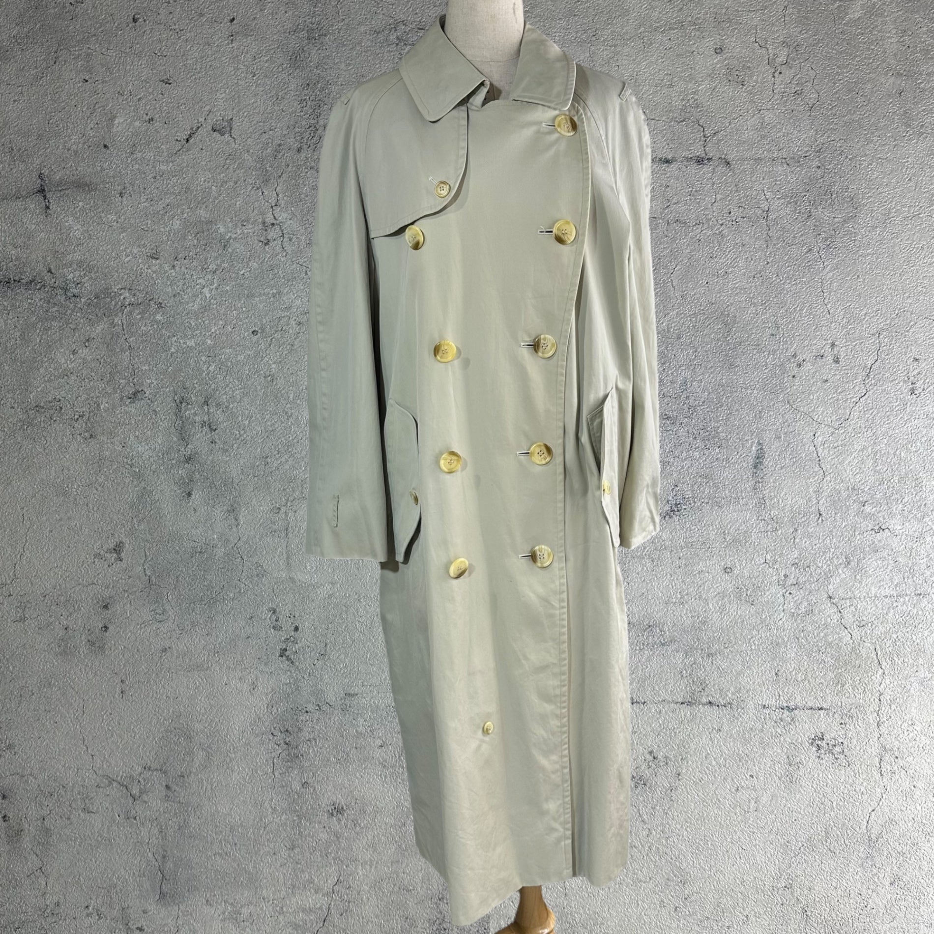 90s Burberry バーバリー トレンチコート 薄カーキ メンズ L相当