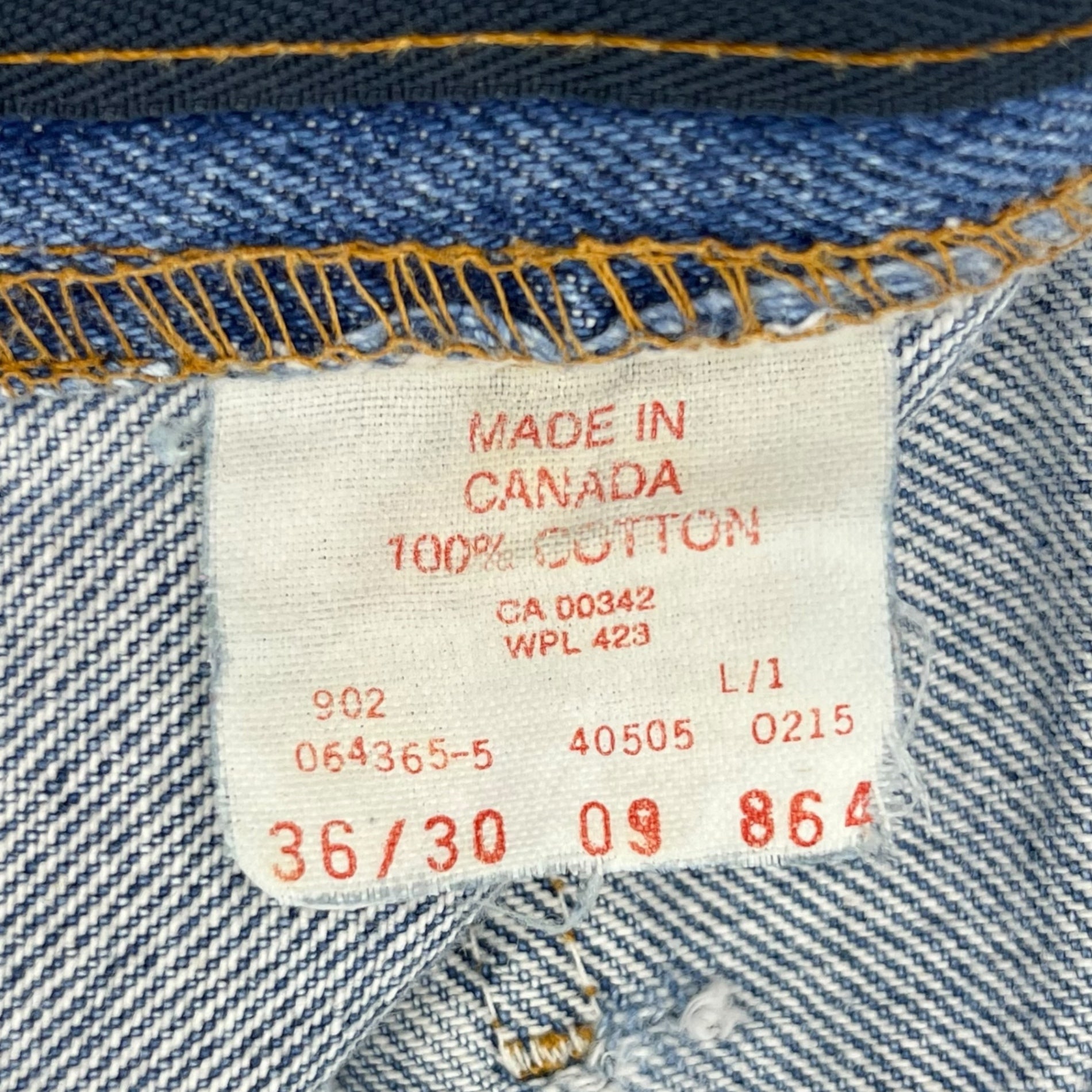 Levi's(リーバイス) 80's ~ 90's CANADA made 505 vintage denim pants ヴィンテージ デニム パンツ 40505-0215 36/30 ライトインディゴ テーパード 古着 オレンジタブ