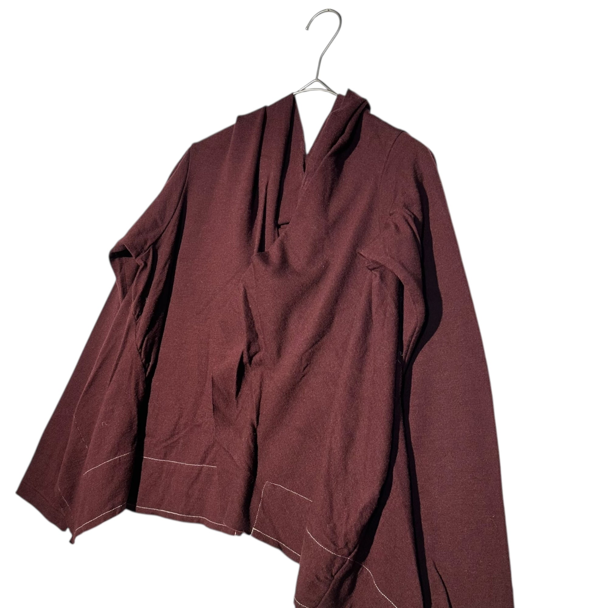 Y's(ワイズ) Wide silhouette wool deformed cut and sew ワイドシルエット ウール 変形 カットソー YJ-T32-873 3(L程度) ボルドー