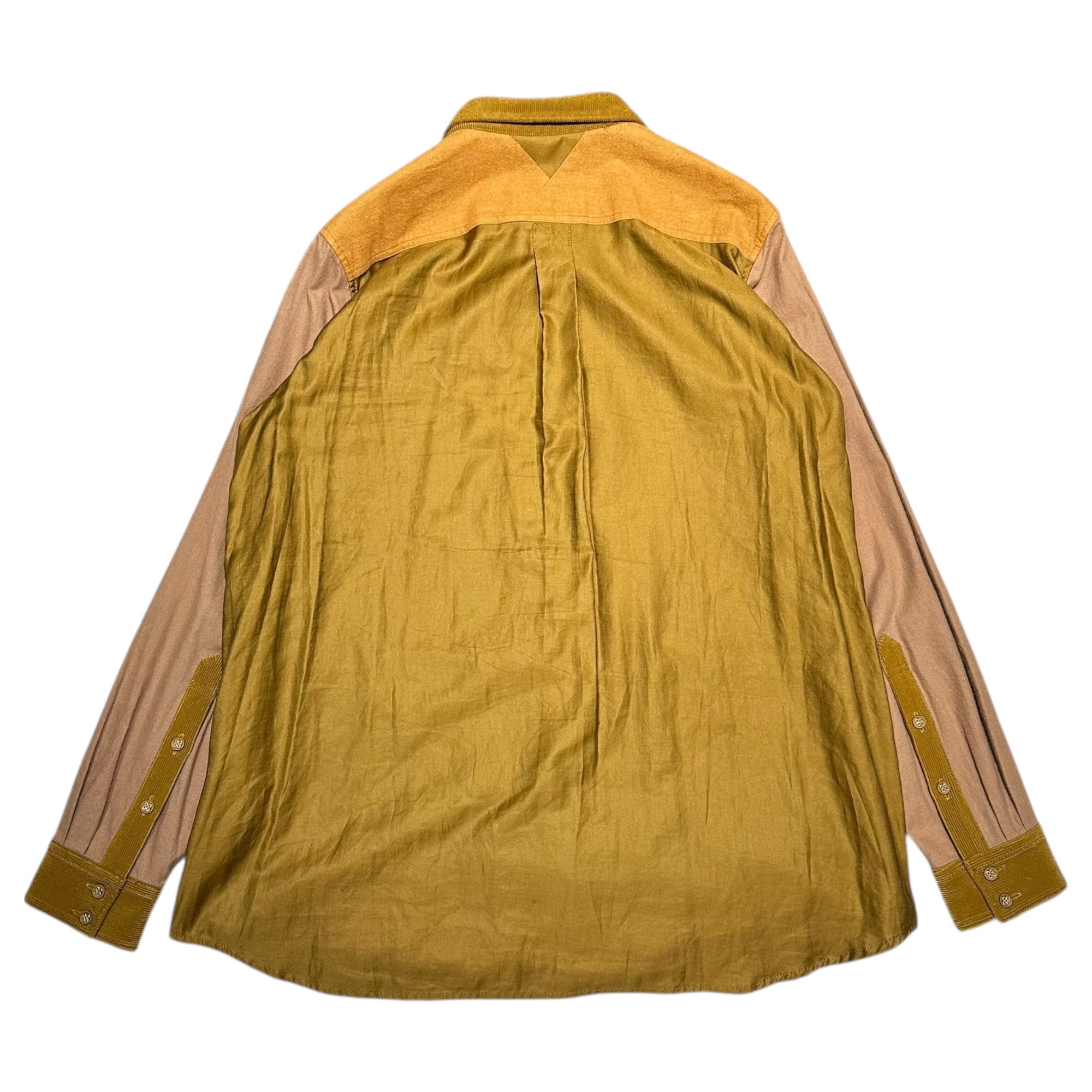 White Mountaineering(ホワイトマウンテニアリング) 20AW MIXED FABRIC HUNTING SHIRT 異素材 ハンティング シャツ  WM2073101 2 ブラウン 長袖 コーデュロイ