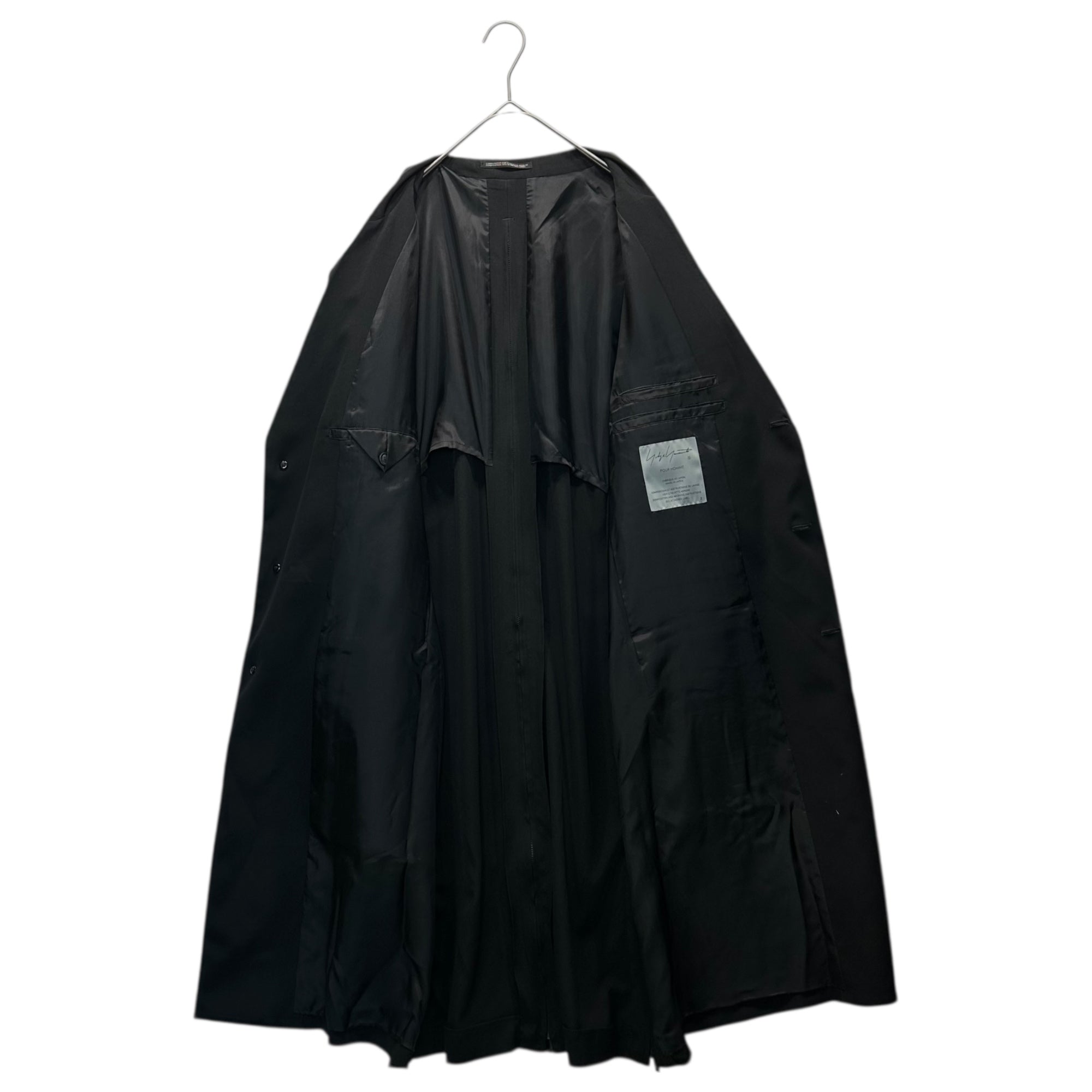 YOHJI YAMAMOTO POUR HOMME(ヨウジヤマモトプールオム) 25SS TA TUXEDO BACK CENTER FASTENER JACKET タキシード バック センター ファスナー ジャケット HP-J35-500 2(M程度) ブラック 参考定価176,000円(税込)