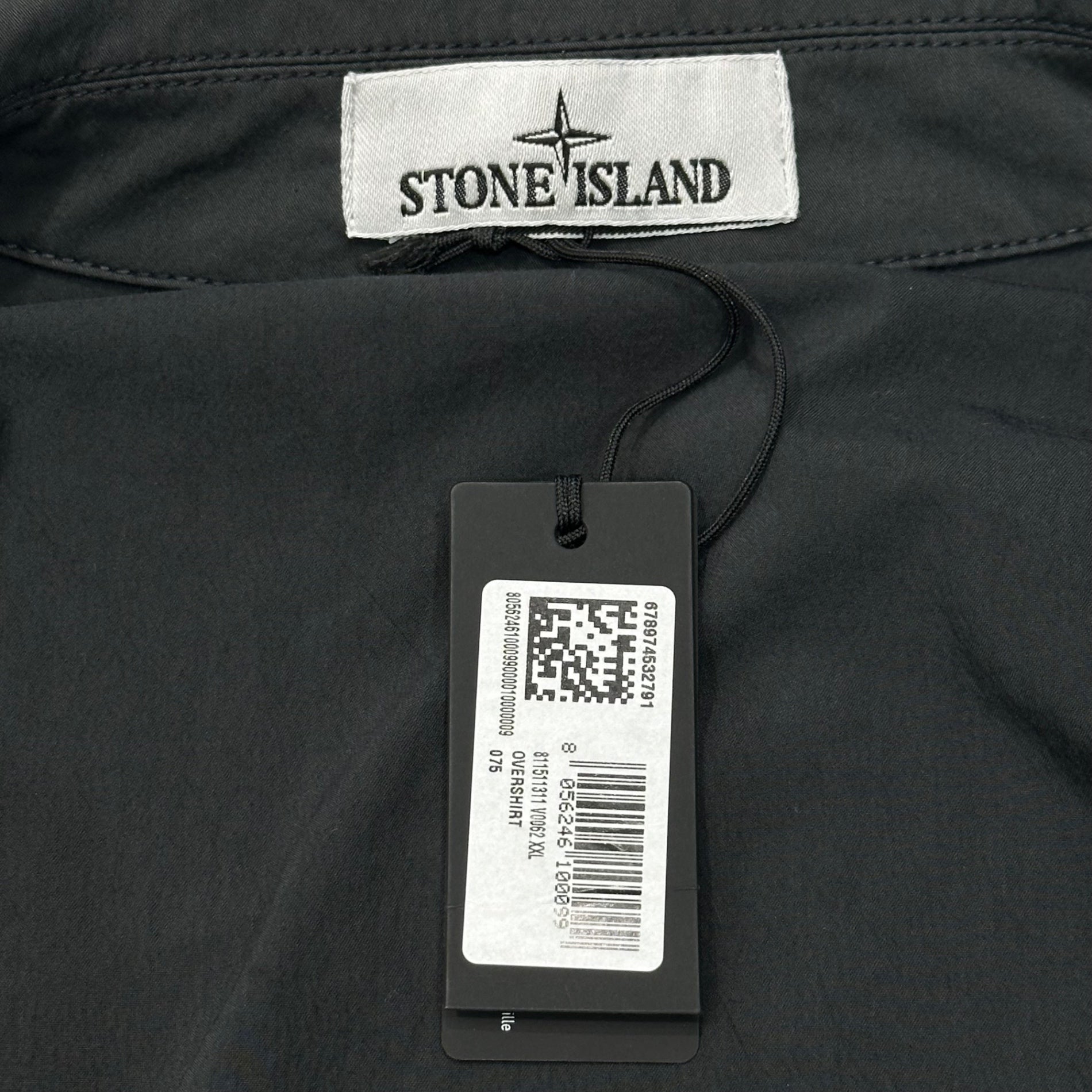 STONE ISLAND(ストーンアイランド) 24AW Bi-Stretch Cotton Nylon Twill Over Shirt ストレッチ コットン ナイロン ツイル オーバー シャツ 811511311 XXL チャコールグレー