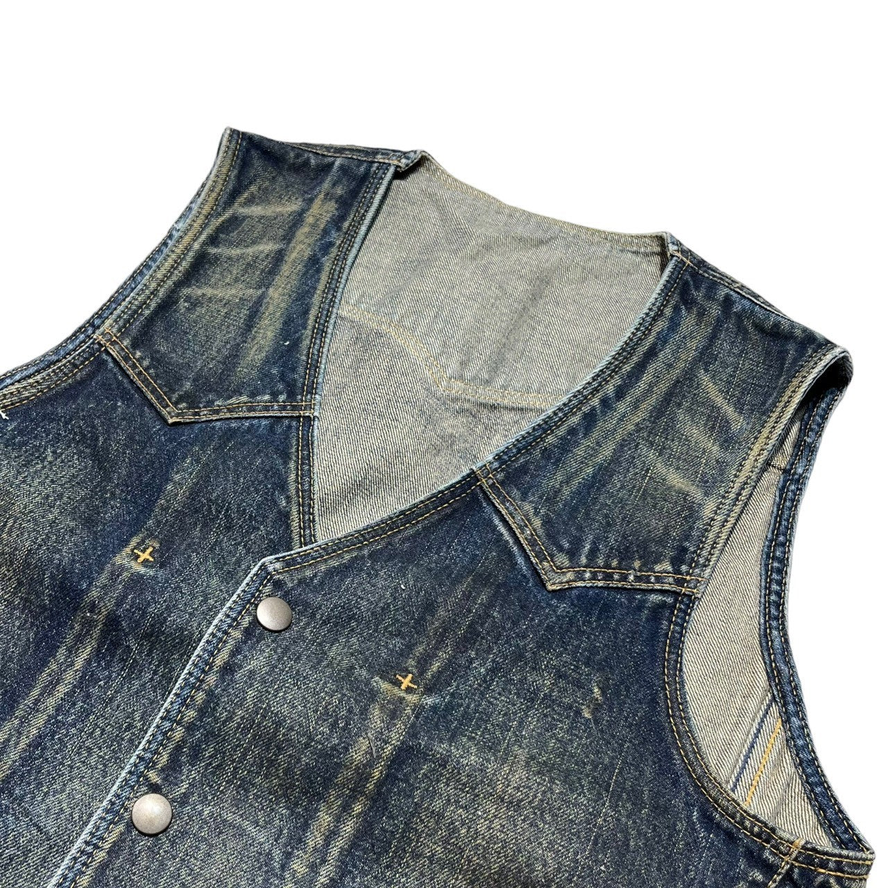 n(n) NUMBER(N)INE(エヌエヌ ナンバーナイン) 08SS Vintage processed denim vest ヴィンテージ加工 デニム ベスト S08-NNJ005A 3(M) インディゴ