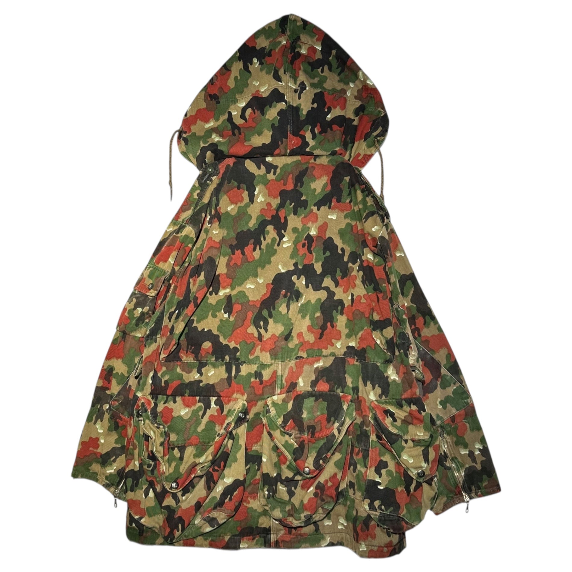 SWISS MILITARY(スイス軍) M-60 Alpenkamo Field Jacket アルペンカモ フィールド ジャケット 52(L相当) カーキ×レッド ヴィンテージ マウンテン パーカー