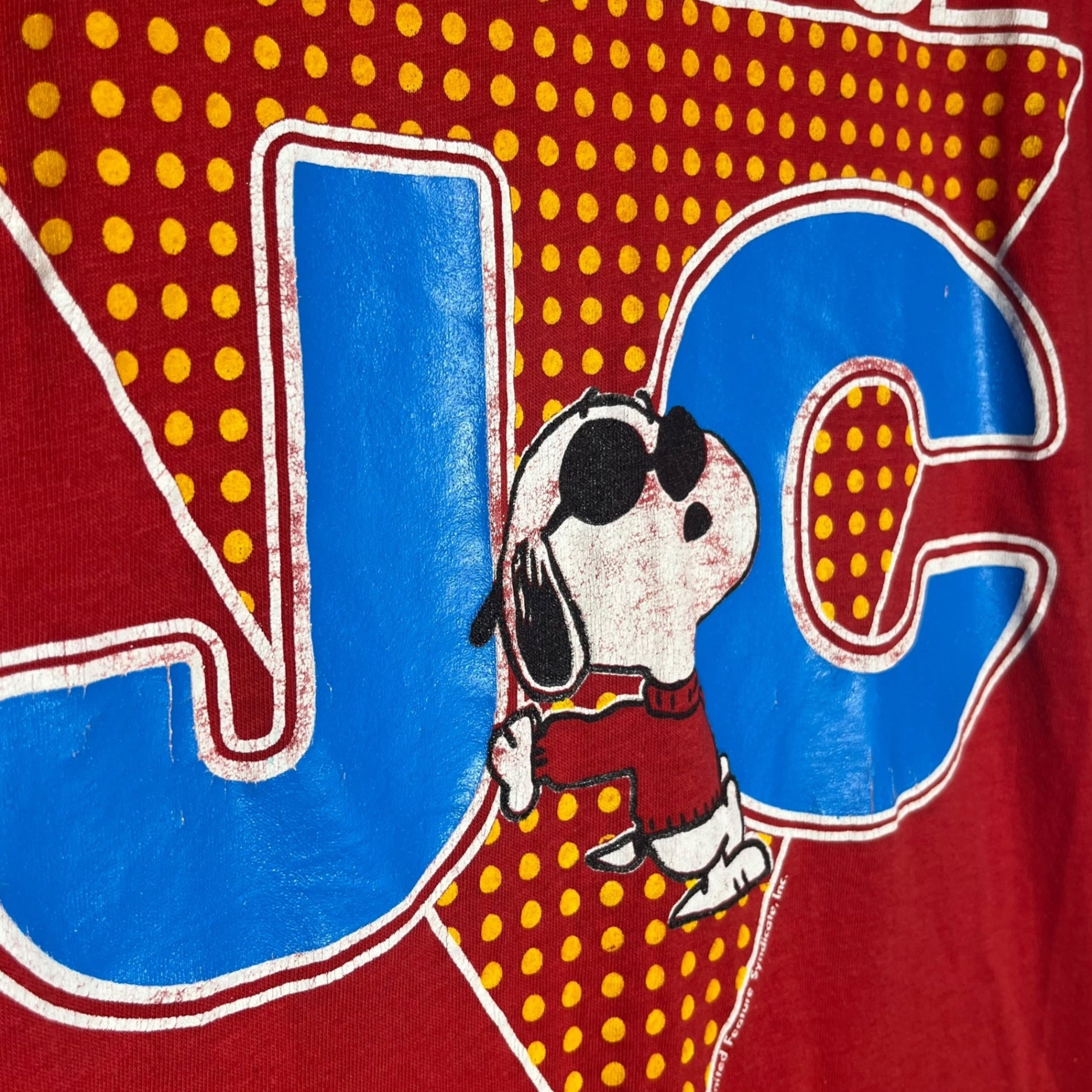 VINTAGE(ヴィンテージ) 70's SNOOPY JOE COOL T-SHIRT スヌーピー ジョークール Tシャツ L レッド ARTEXボディ