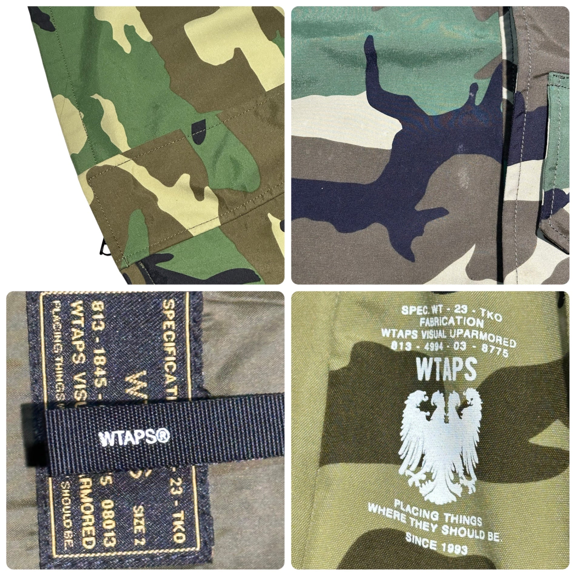 WTAPS(ダブルタップス) 15AW EX31 SNEAK COLLECTION NYLON TAFFETA TETRATEX 152LTDT-JKM01S 迷彩 カモフラ マウンテンパーカー ジャケット ブルゾン 152LTDT-JKM01S 2(M程度) カーキ