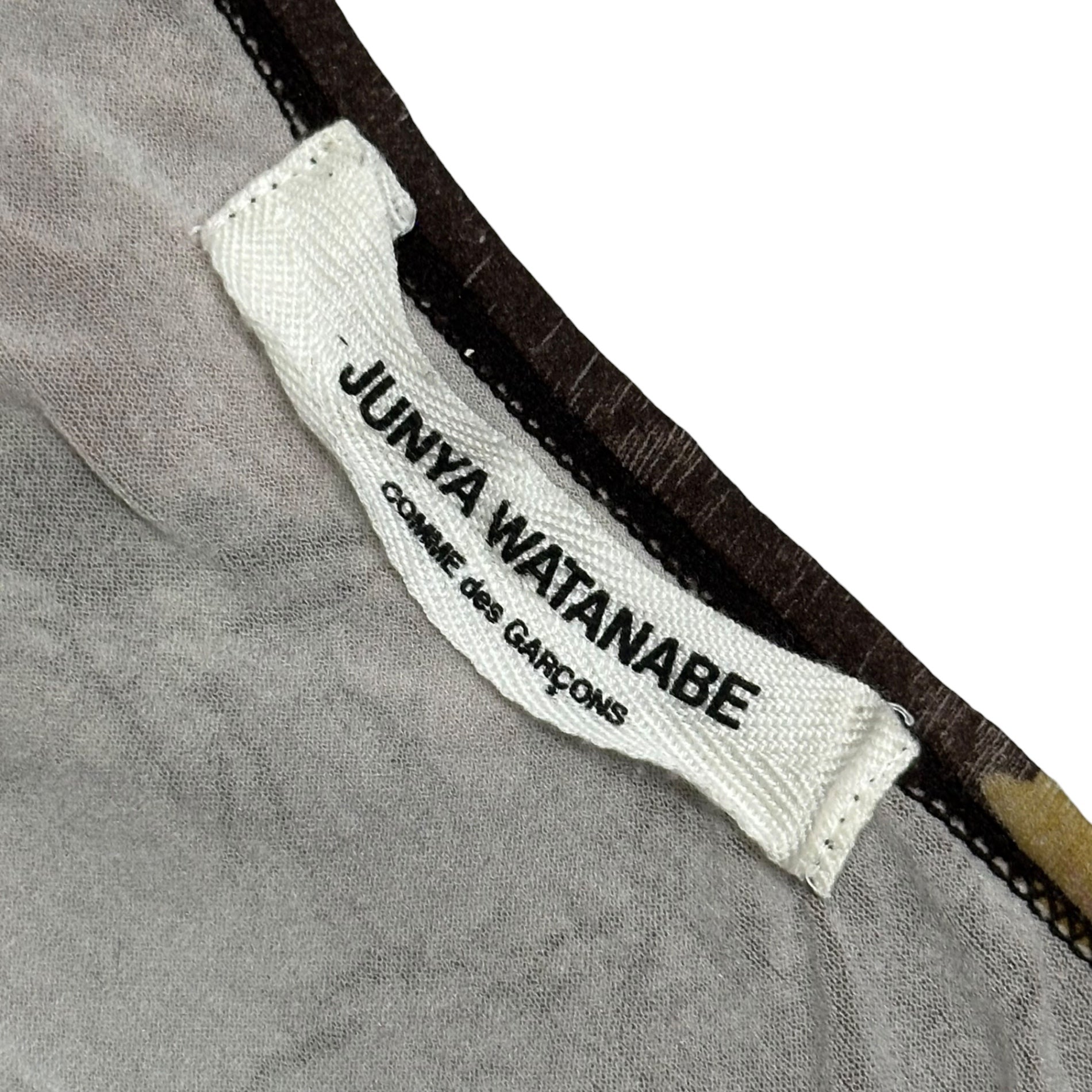 JUNYA WATANABE COMME des GARCONS(ジュンヤワタナベコムデギャルソン) 2002SS Floral-Print L/S Cut-and-Sew フローラル プリント 長袖 カットソー JE-T026 FREE ブラウン×ピンク AD2001