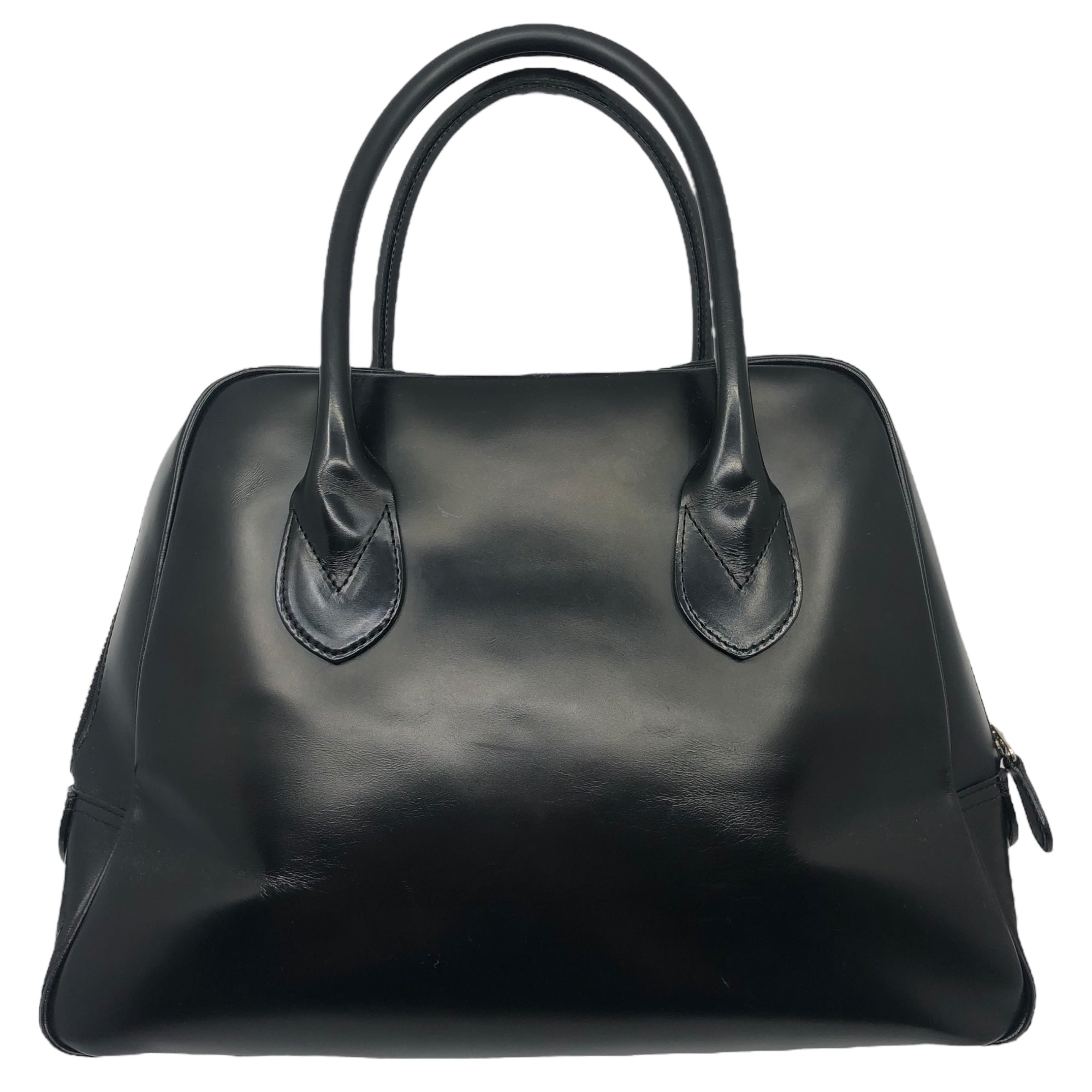 COMME des GARCONS(コムデギャルソン) Aoyama limited leather trapezoid bag 青山限定  レザー台形バッグ 牛革 ブラック