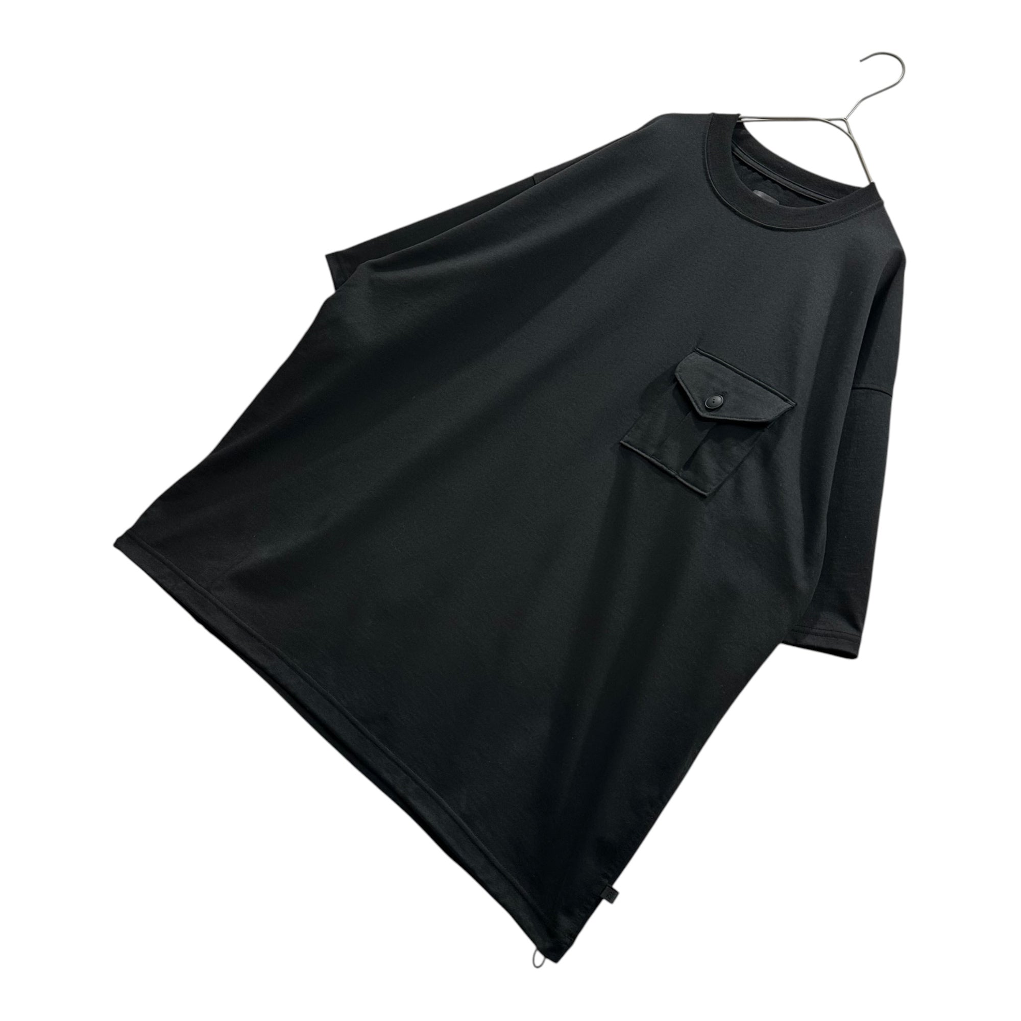 DAIWA PIER39(ダイワ ピア39) 2023SS TECH TEE MIL POCKET CREW 裾ドローコード ポケット Tシャツ BE-36023 L ブラック