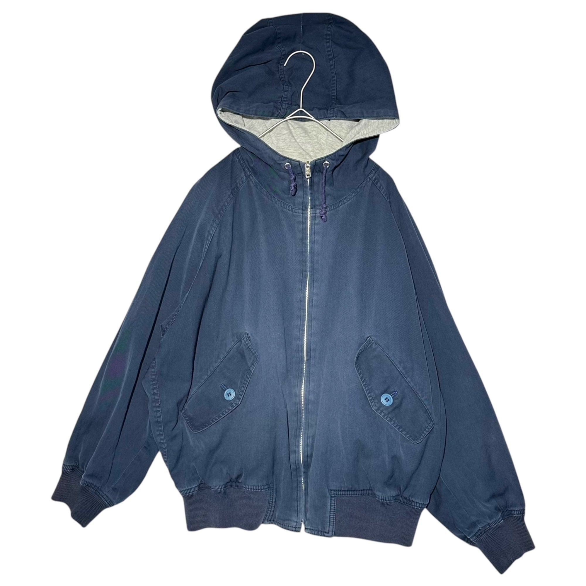 i.s. ISSEY MIYAKE(アイエス イッセイミヤケ) 90's logo reversible hooded blouson 90年代 ロゴ リバーシブル フーデッド ブルゾン IS31-FC007 M(XS~S程度) グレー×ネイビー