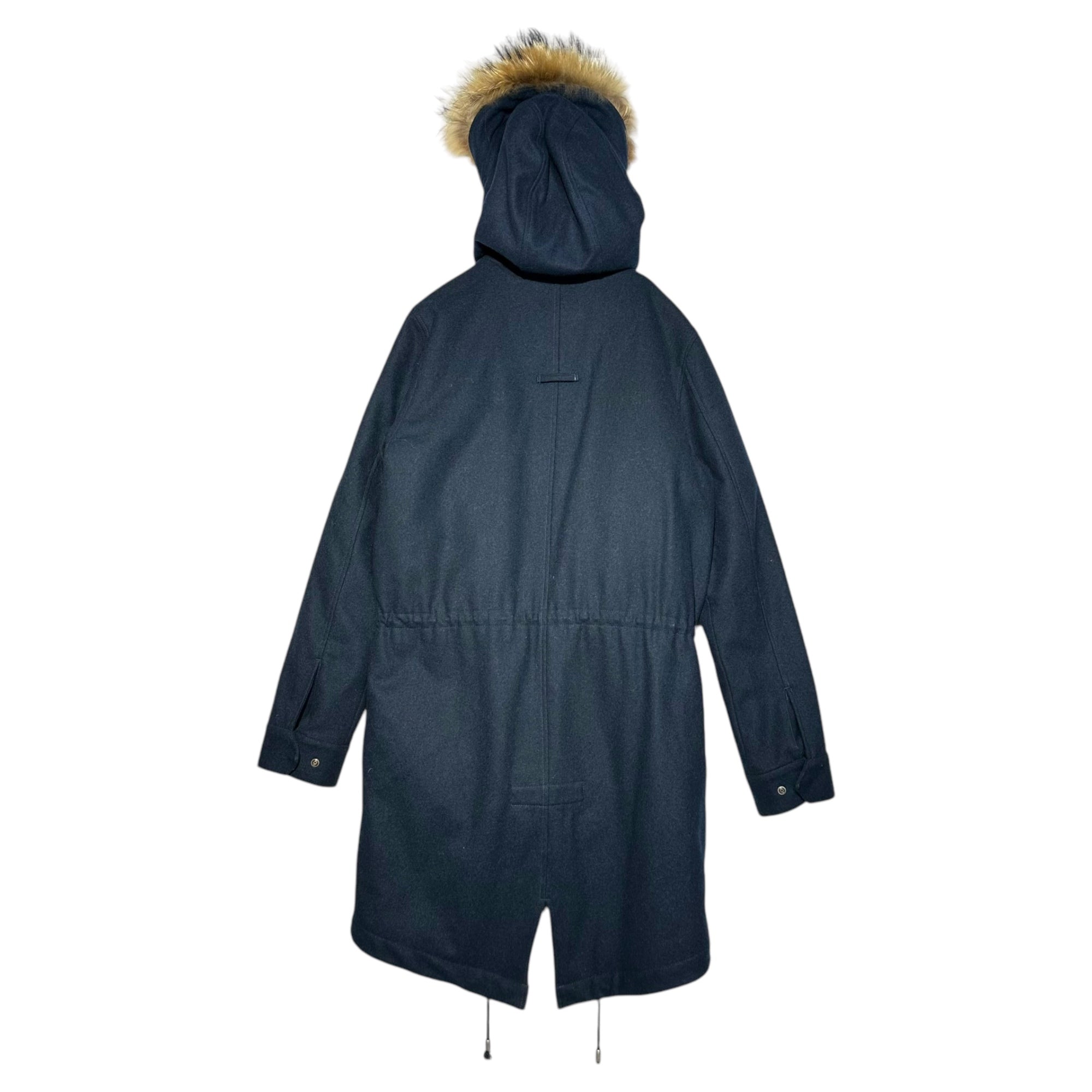 NO ID(ノーアイディー) 14AW Light Wool Melton type M-51 Half Coat 14AW ライト ウール メルトン type M-51 ハーフ コート Y2K 835003-712C 2(M) ネイビー×ベージュ 参考定価39,000円＋税 チャイニーズラクーン使用