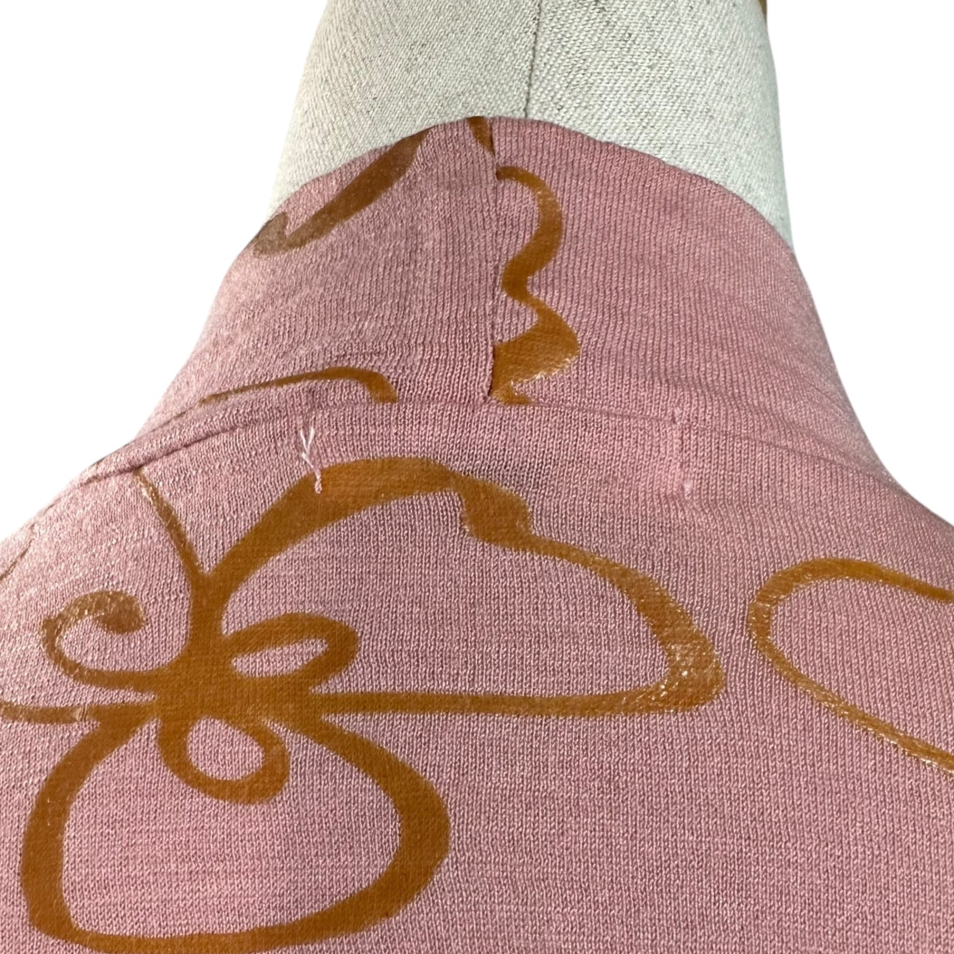 robe de chambre COMME des GARCONS(ローブドシャンブルコムデギャルソン) 97SS Floral Print Short-Length L/S T-shirt フラワー プリント ウール モックネック ショート丈 長袖 カットソー RT-040170 表記無(M程度) ピンク AD1996 90's 90年代 ヴィンテージ Tシャツ