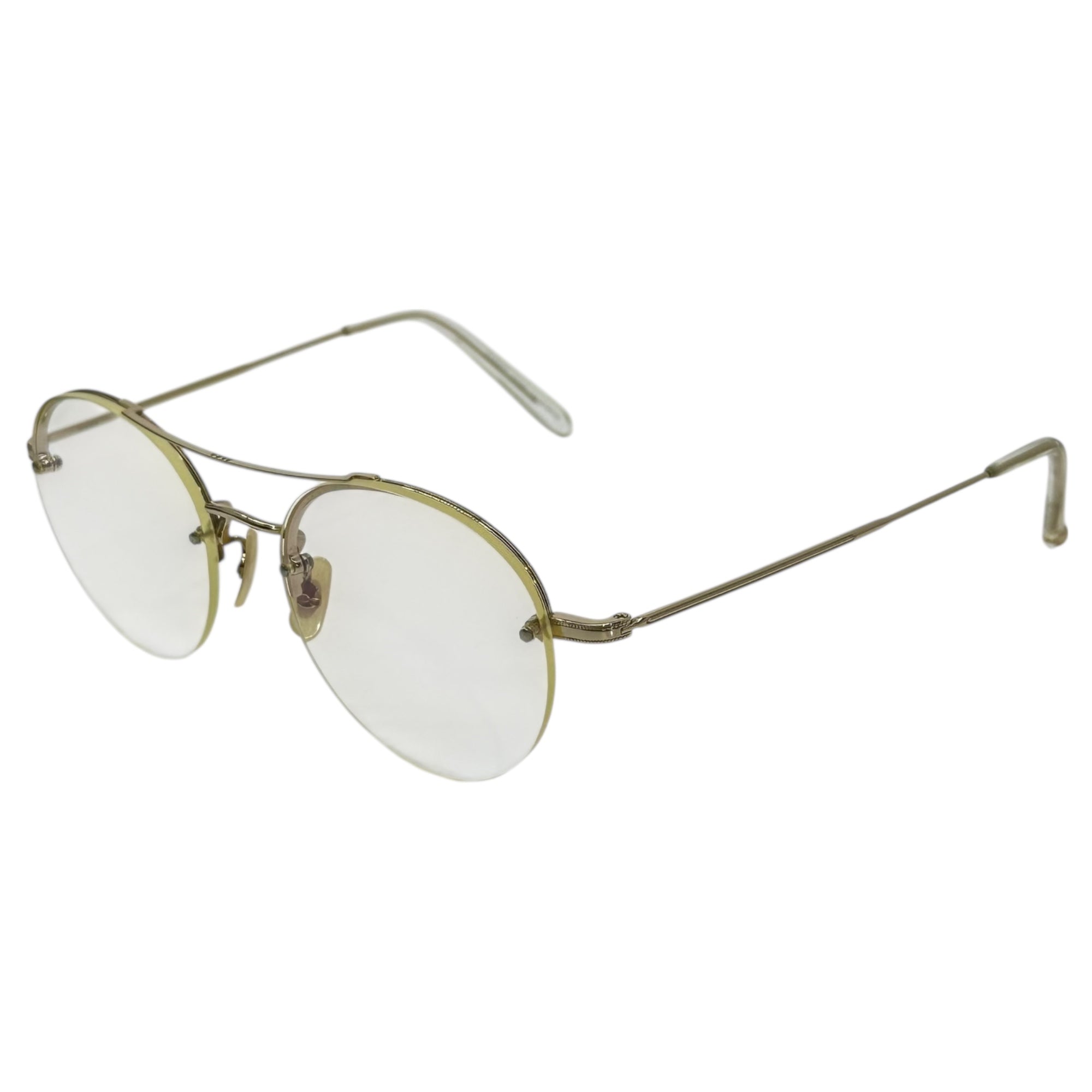 GARRETT LEIGHT CALIFORNIA OPTICAL(ギャレットライトカリフォルニアオプティカル) model. BEAUMONT クリアレンズ サングラス 眼鏡 メガネ G-CR  53□20 クリア×ゴールド ダブルブリッジ