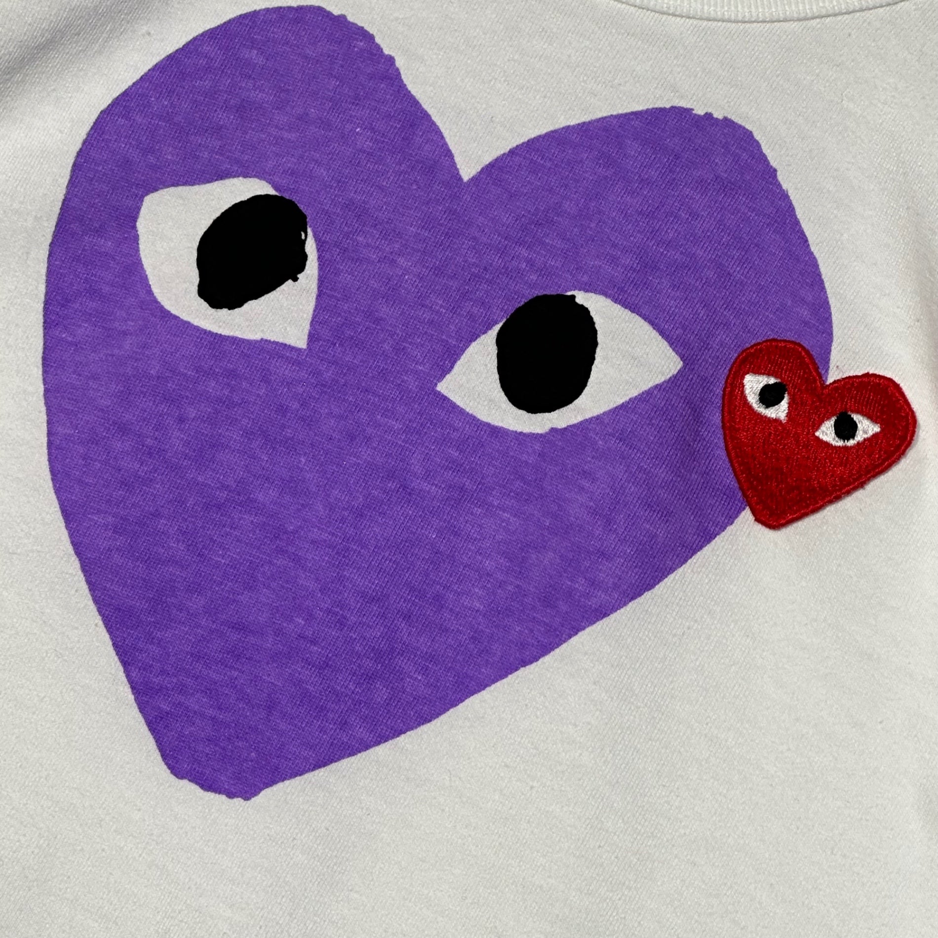 PLAY COMME des GARCONS(プレイコムデギャルソン) Play Double Heart T-Shirts AZ-T105 L ホワイト