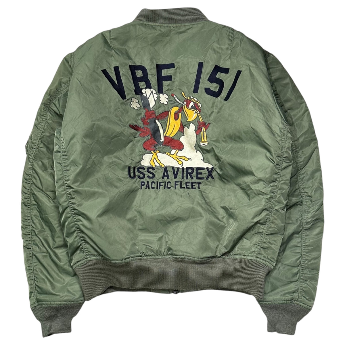 AVIREX(アヴィレックス) USS MA-1 Bomber Jacket アメリカ 海軍 レプリカ ボンバー ジャケット 6162145 XL セージグリーン