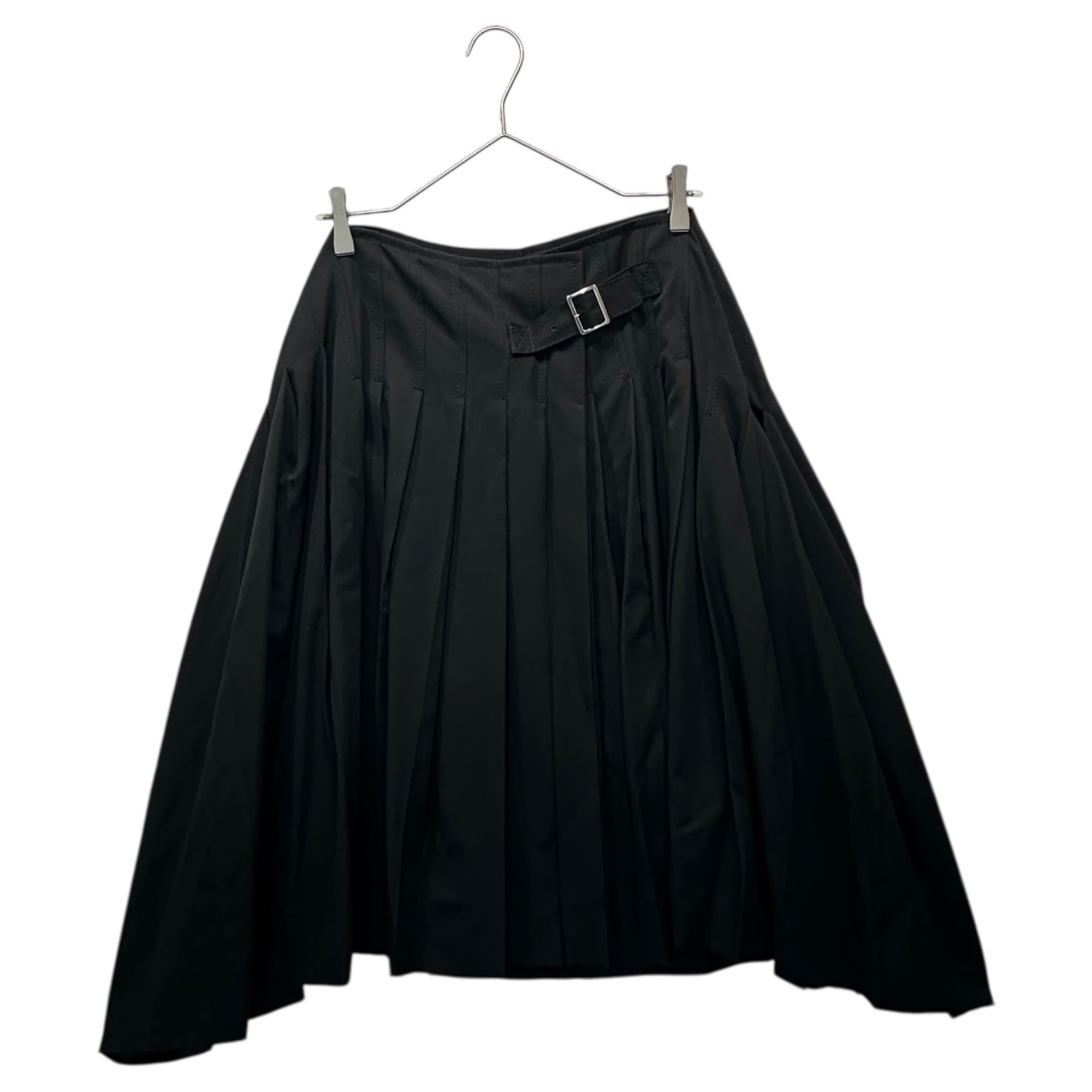 tricot COMME des GARCONS(トリココムデギャルソン) 12SS Back Panel Contrast Material Pleated Belt Skirt 背面 異素材 切替 プリーツ ベルトスカート TI-S002 M ブラック AD2011