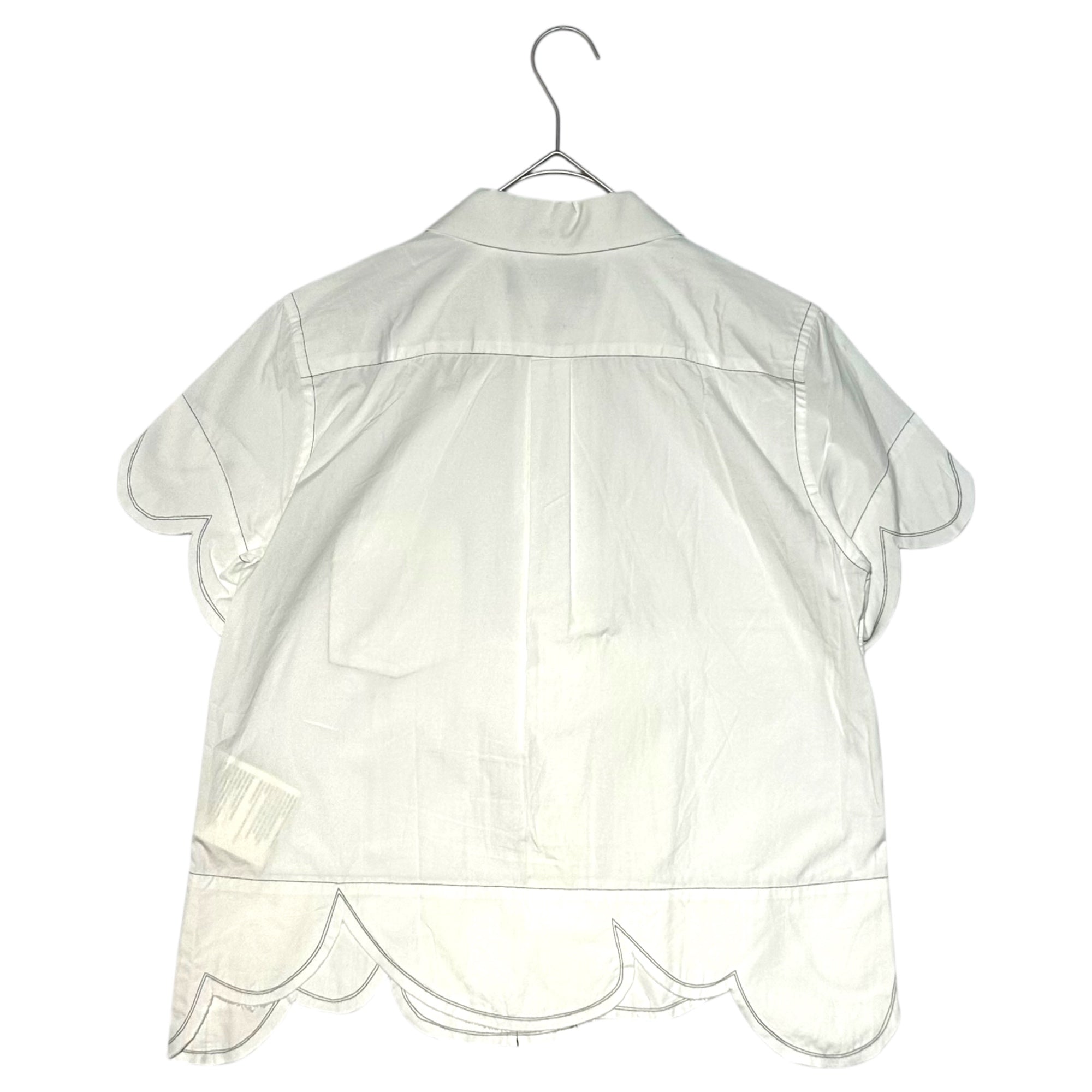 BLACK COMME des GARCONS(ブラックコムデギャルソン) 09SS S/S Stitchwork Shirt ステッチ 半袖 シャツ 1C-B004 M ホワイト×ブラック AD2008