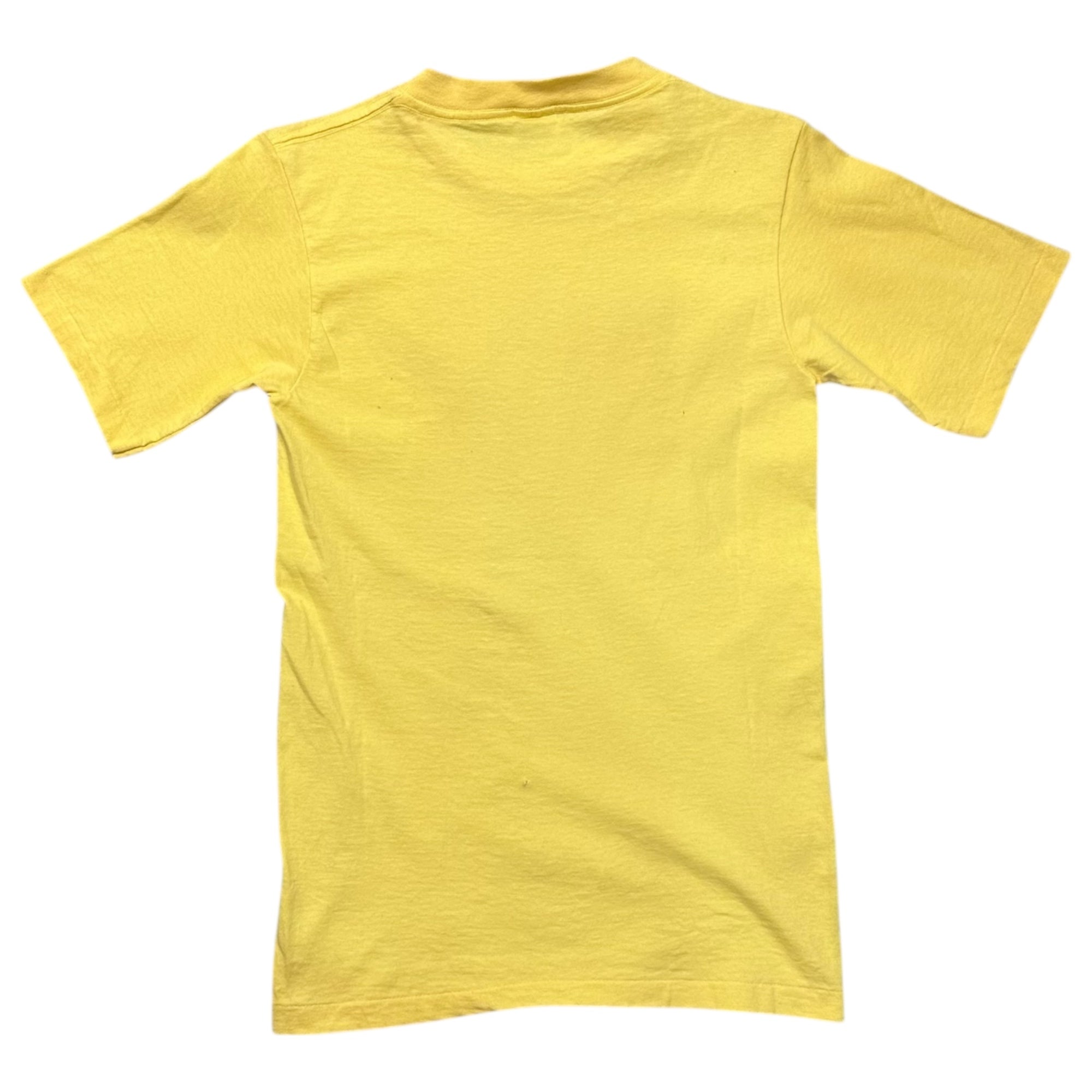 NIKE(ナイキ) 80's 4-tier logo print T-shirt ゴツ ナイキ 4段 プリント Tシャツ 表記無し(M程度) イエロー×レッド 80年代 オリジナル ヴィンテージ