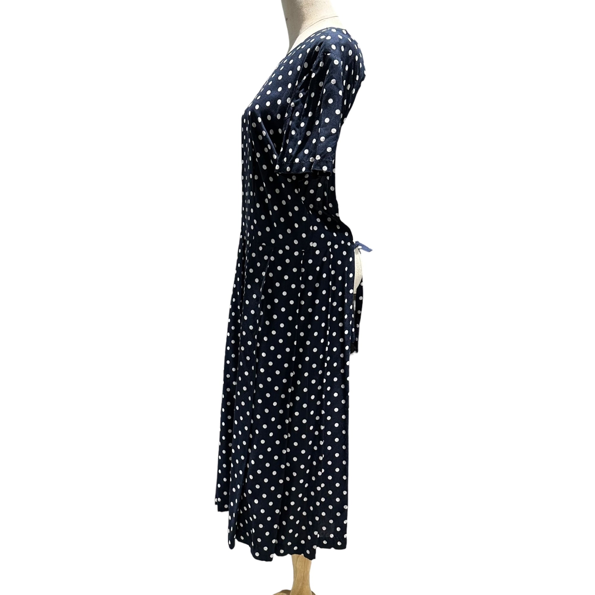 COMME des GARCONS COMME des GARCONS(コムデギャルソンコムデギャルソン) 14SS Polka Dot Apron Dress ドット柄 エプロン ワンピース RM-O023 M ネイビー×ホワイト AD2013