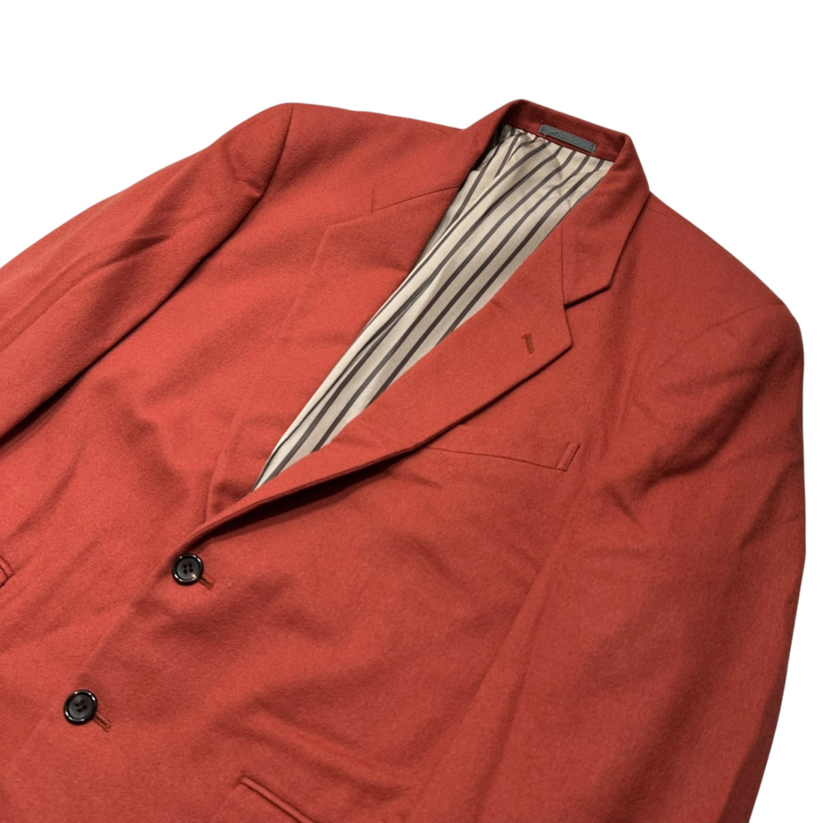 COMME des GARCONS HOMME PLUS(コムデギャルソンオムプリュス) 1990AW Inner-Striped 2-Button Wool Jacket インナー ストライプ 2ボタン ウール ジャケット PJ-05050S S オレンジ