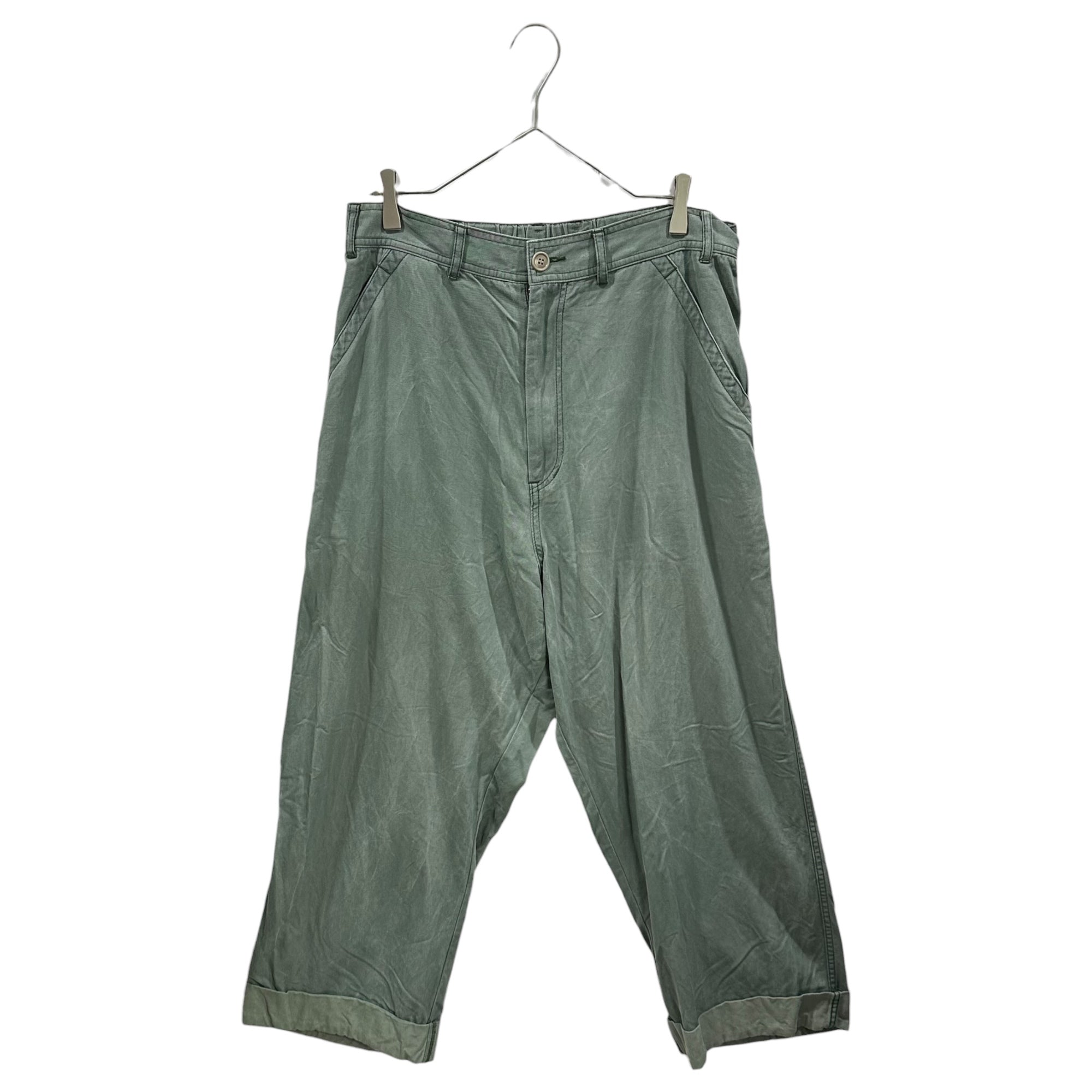 COMME des GARCONS HOMME PLUS(コムデギャルソンオムプリュス) 1995SS Dyed Rayon and Cotton Wide-Leg Work Pants 染色加工 レーヨン コットンワイド ワーク パンツ PP-10008S S カーキ AD1994 ワーク期 アーカイブ 稀少
