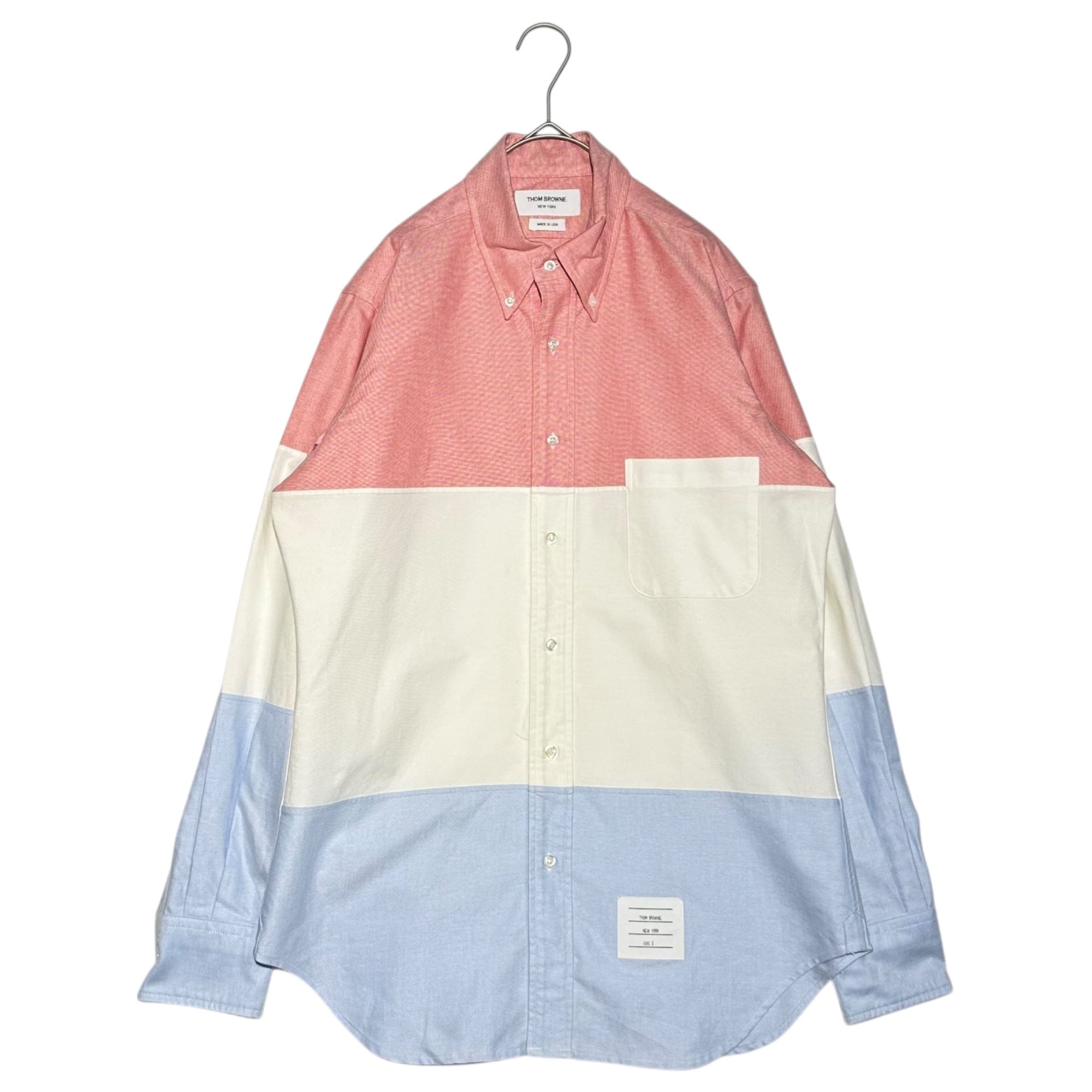 THOM BROWNE(トムブラウン) 17SS THREE PANEL BD PC L/S SHIRT IN SOLID OXFORD 3パネル ボタンダウン 長袖 オックスフォード シャツ MWL208A-00145 960 3(L程度) トリコロールカラー