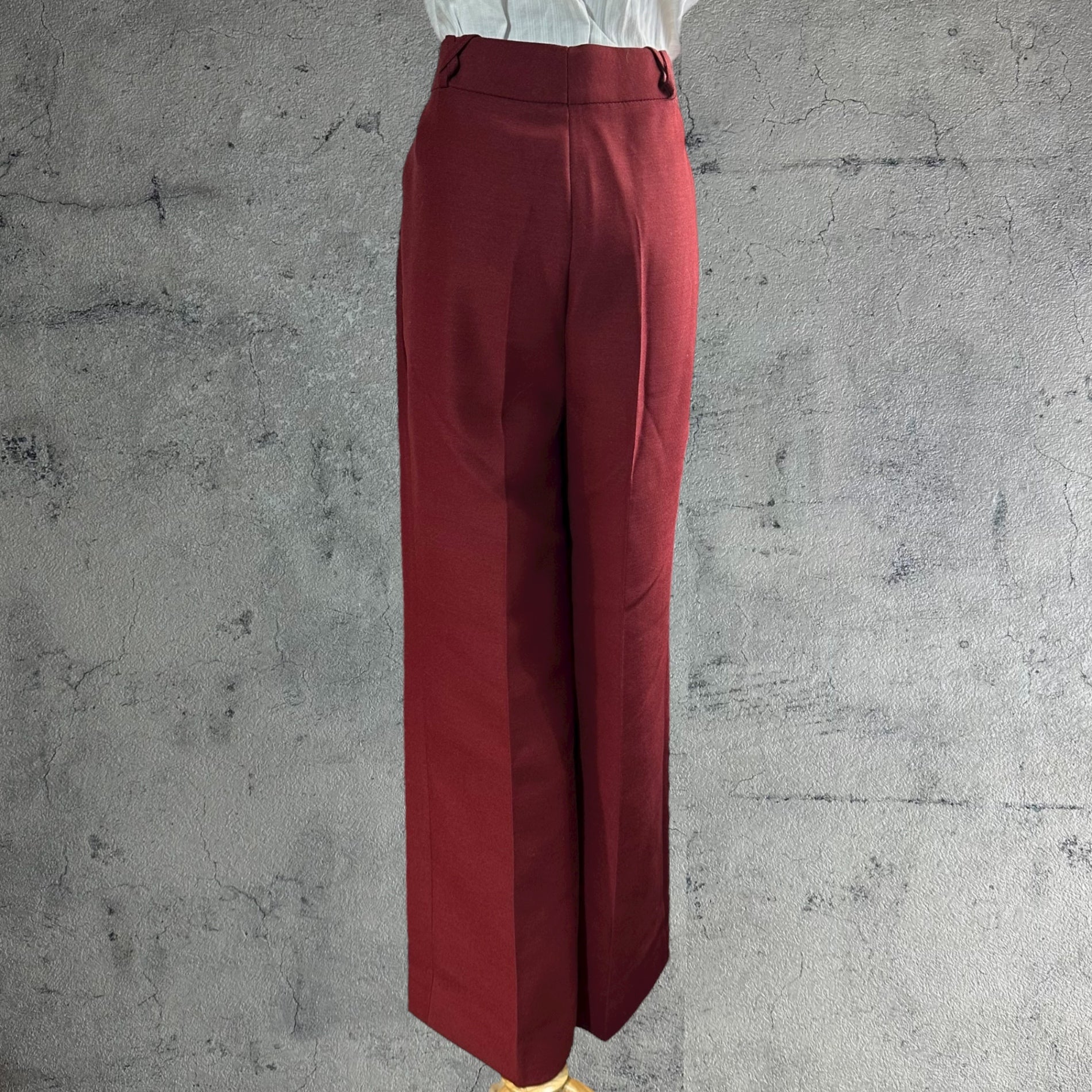 Euro vintage(ヨーロッパヴィンテージ) 70's~ straight tack long pants センタープレスロングストレートパンツ L~ レッド