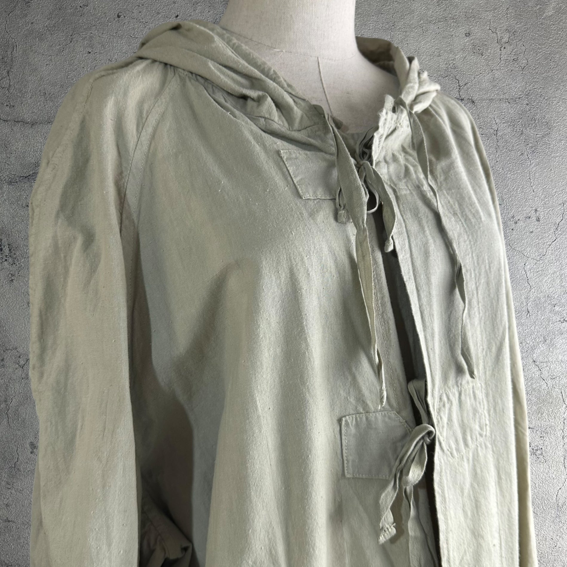 VINTAGE(ヴィンテージ)  70~80's surgical hooded gown coat サージカル フード付きガウン コート  EURO MILITALY 表記無し(M～L程度) ペールグリーン