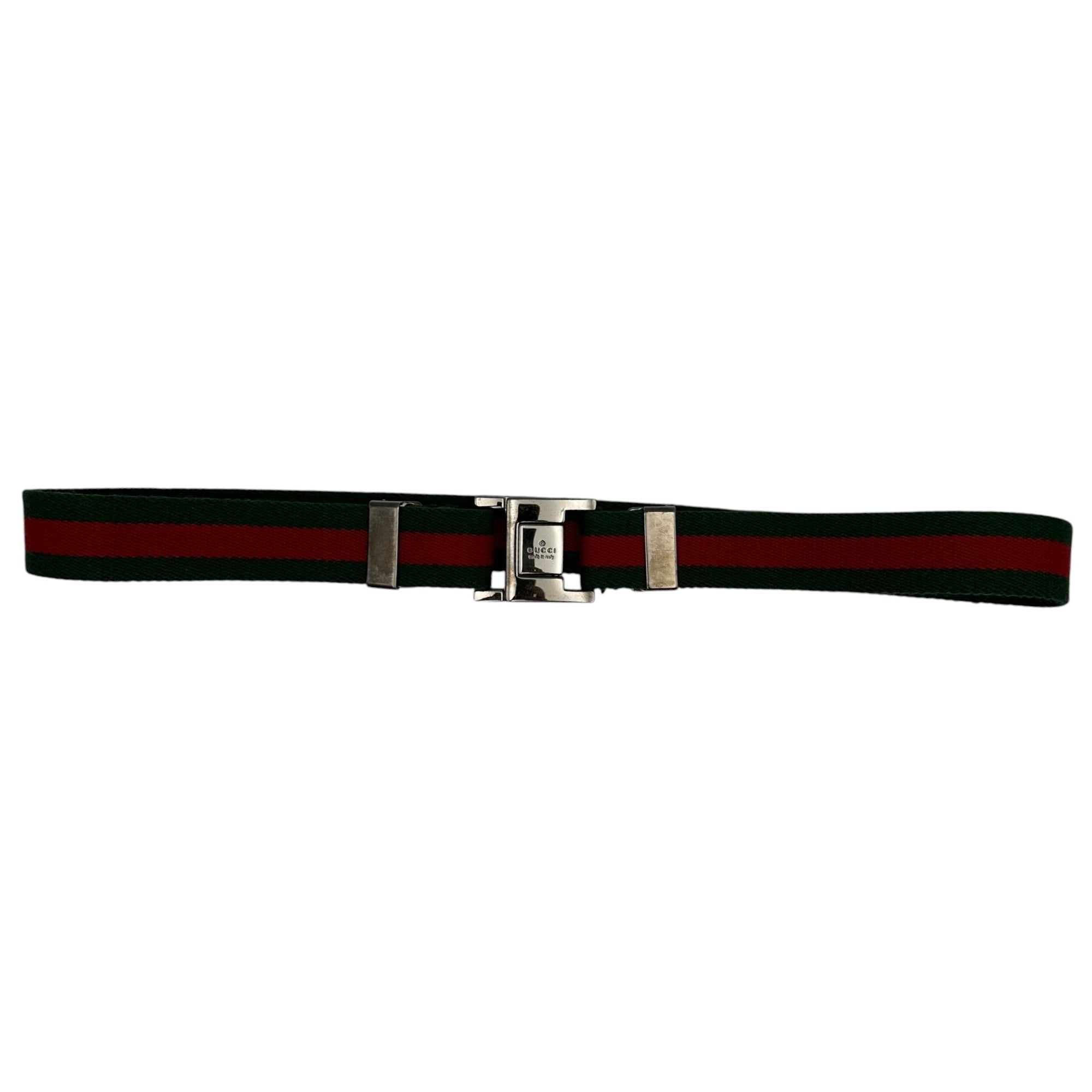 GUCCI(グッチ) 2000's Gucci Web Stripe waist belt シェリーライン ウエスト ベルト グリーン×レッド