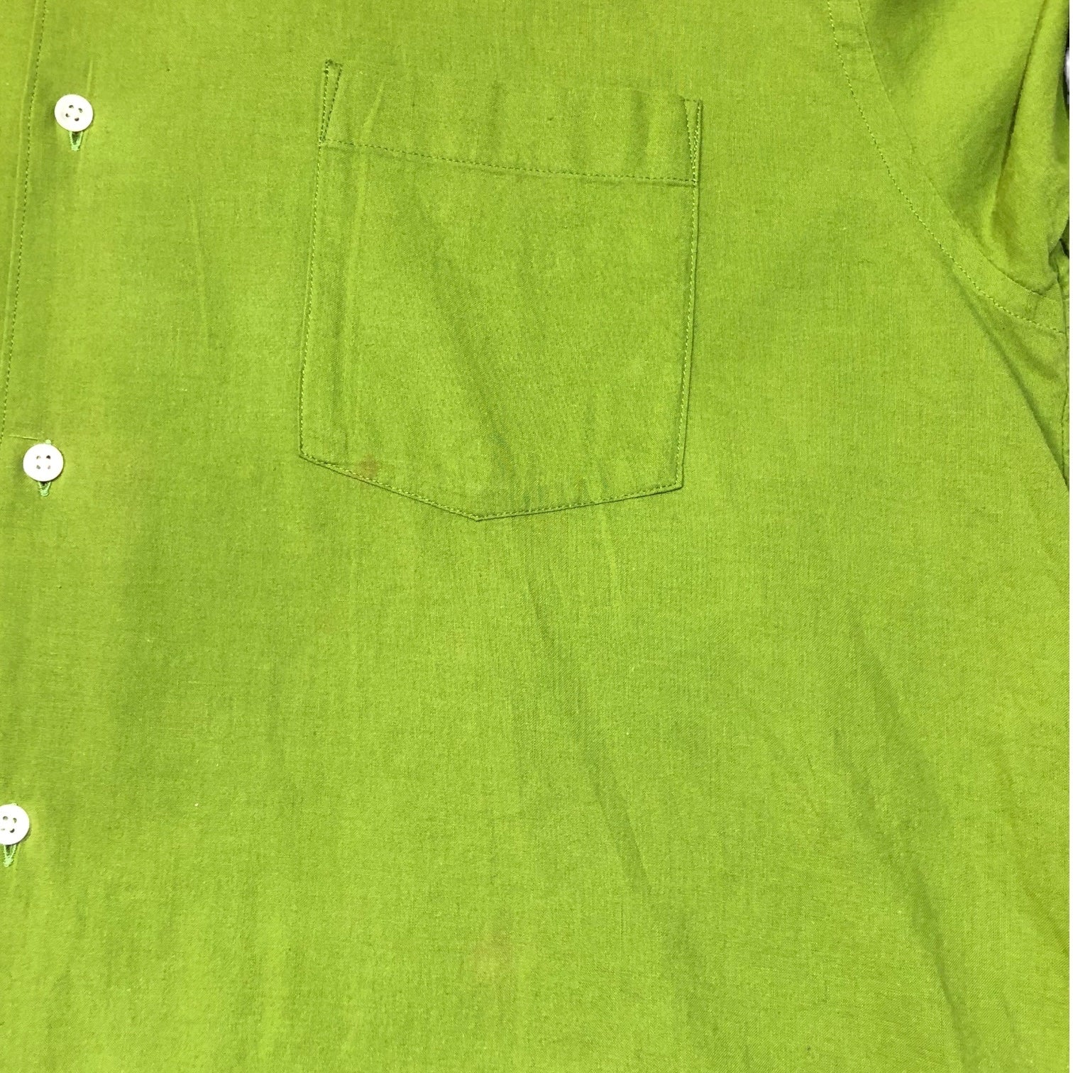 COMME des GARCONS(コムデギャルソン) Vintage Collar Satin Switch Oversize Shirt ヴィンテージ襟サテン切替オーバーサイズシャツ 表記無し(L～XL程度) グリーン