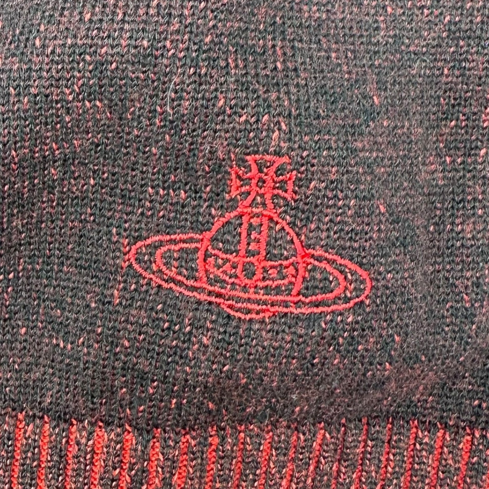 Vivienne Westwood RED LABEL(ヴィヴィアンウエストウッドレッドレーベル) Orb Embroidery Big Heart Rib Knit オーブ 刺繍 ビッグ ハート リブ ニット 17-13-121004 00 レッド ショート丈 ロゴ 長袖