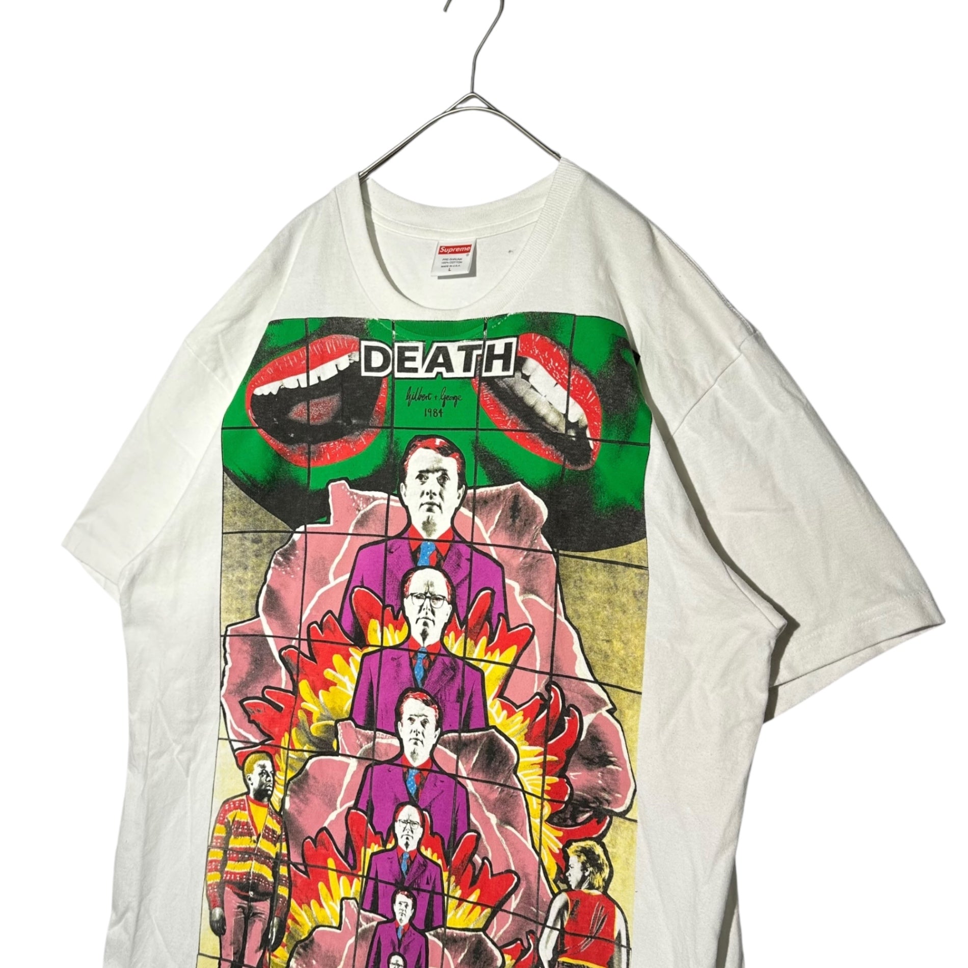 SUPREME(シュプリーム) 19SS Gilbert & George DEATH Tee ギルバート&ジョージ プリント Tシャツ L ホワイト