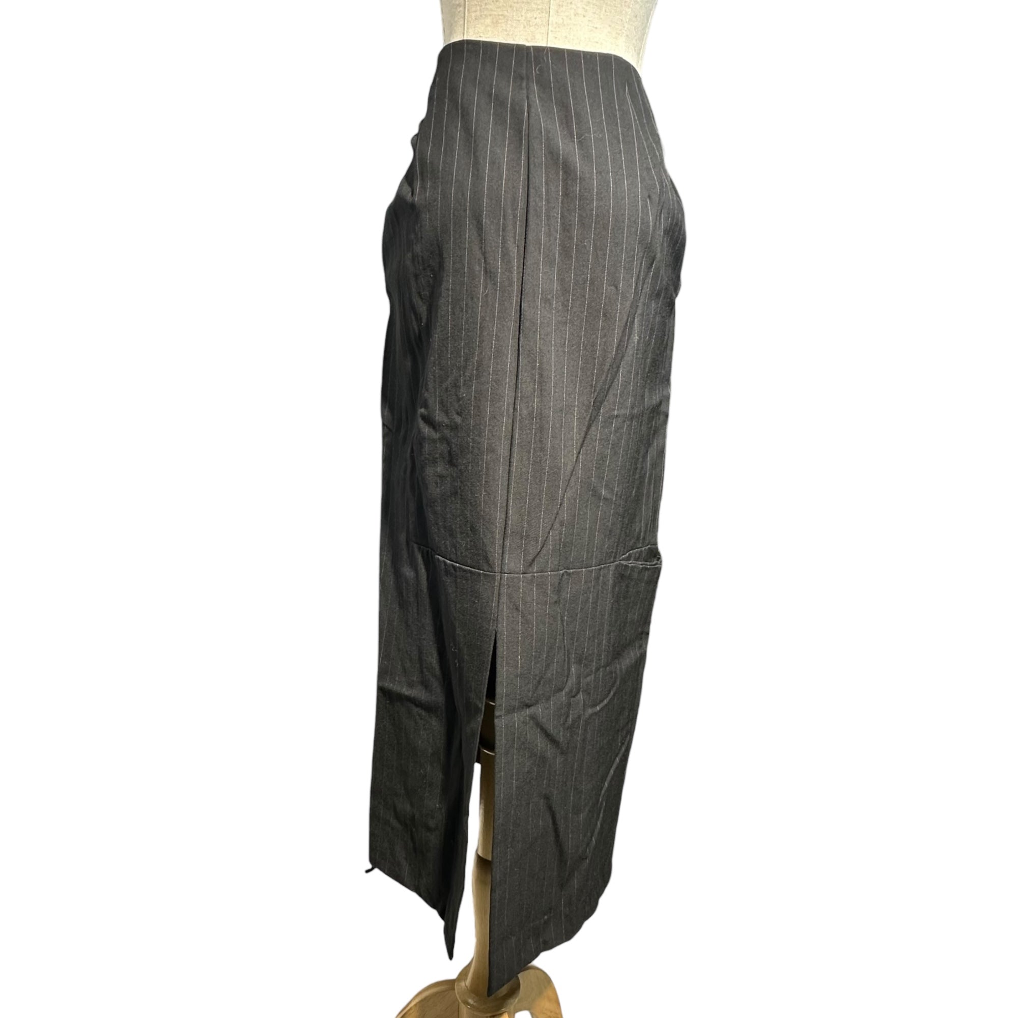 COMME des GARCONS(コムデギャルソン) 93SS Same Fabric Patchwork Tight Long Skirt 同素材 パッチワーク タイト ストライプ ロング スカート GS-11004S S ブラック 90's 90年代 ヴィンテージ アーカイブ AD1992