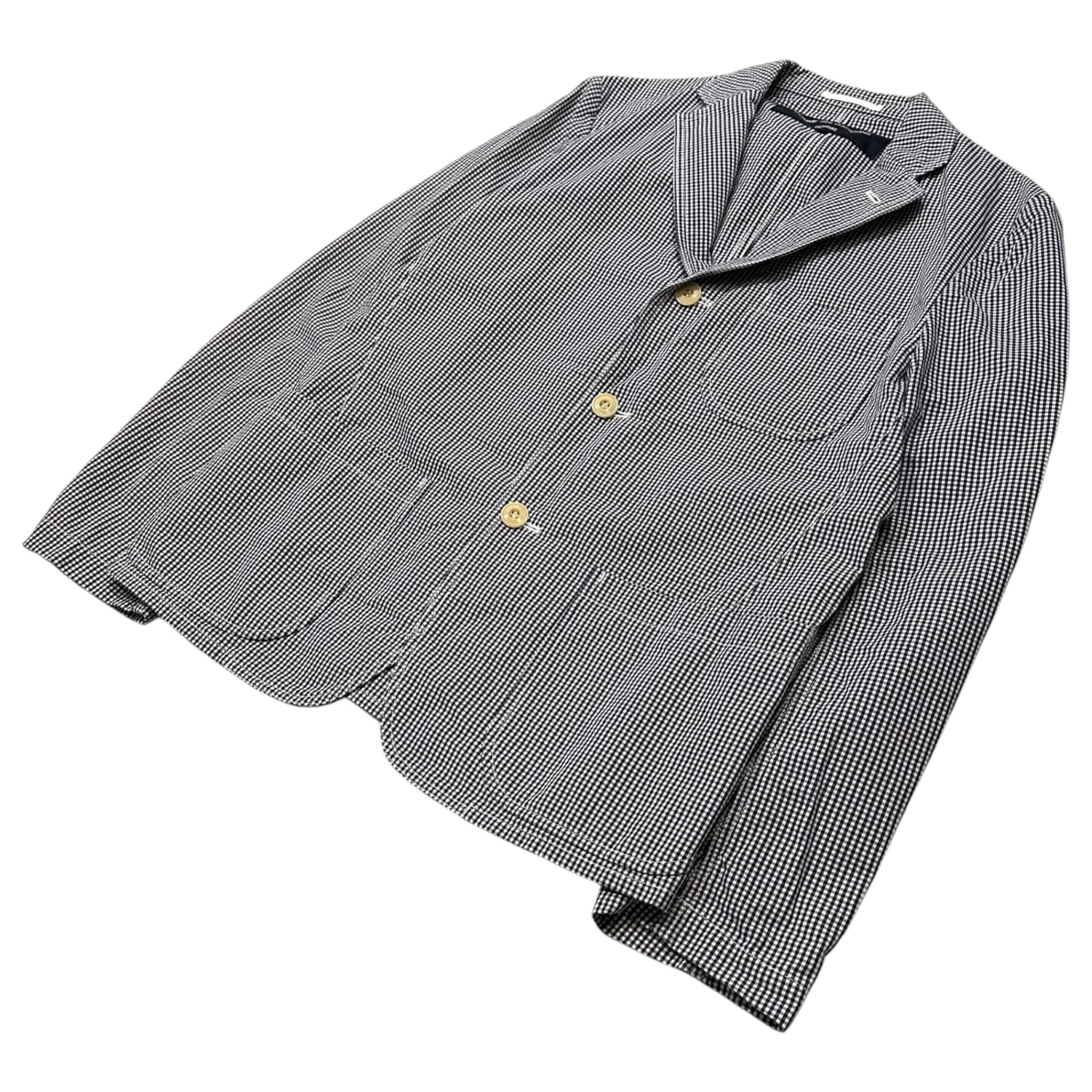 COMME des GARCONS HOMME(コムデギャルソンオム) 2014SS Gingham Check 3-Button Casual Jacket ギンガムチェック 3ボタン カジュアル ジャケット HM-J051 S ホワイト×ブラック AD2013