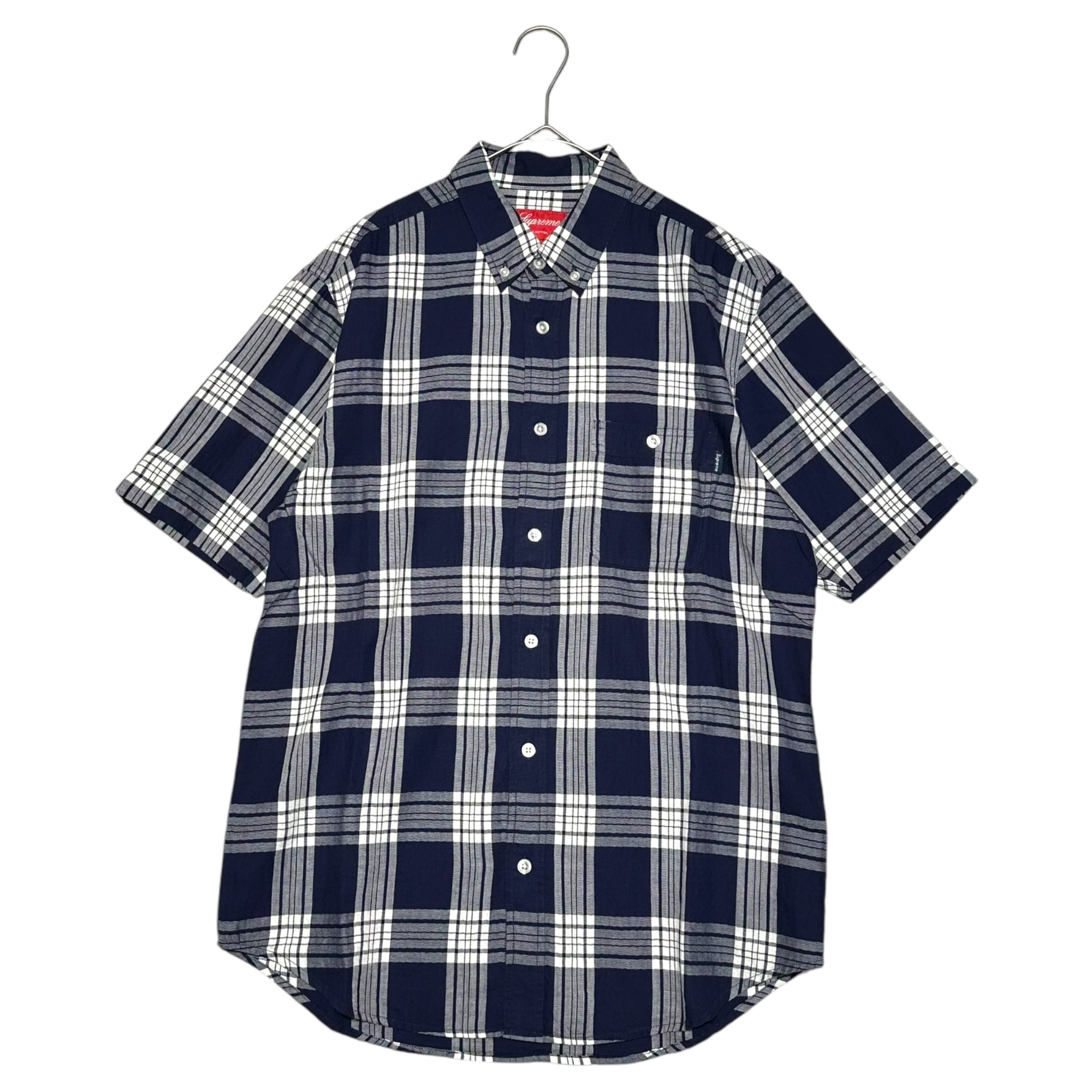 SUPREME(シュプリーム) Plaid S/S Shirt チェック 半袖 シャツ M ネイビー×ホワイト