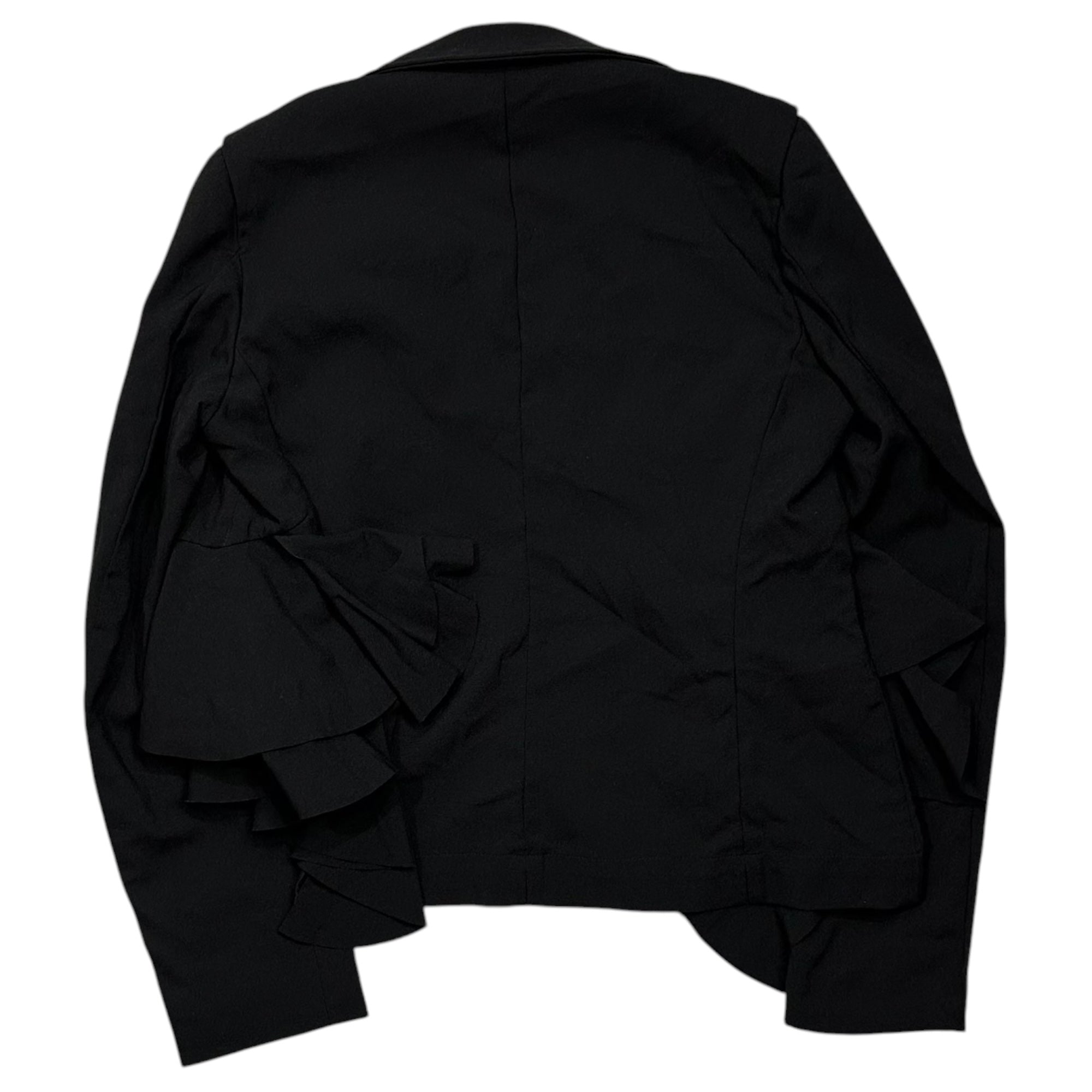 COMME des GARCONS(コムデギャルソン) 2008AW Ruffled Short-Length Buttonless Jacket フリル ショートレングス ボタンレス ジャケット GB-J057 SS ブラック AD2008