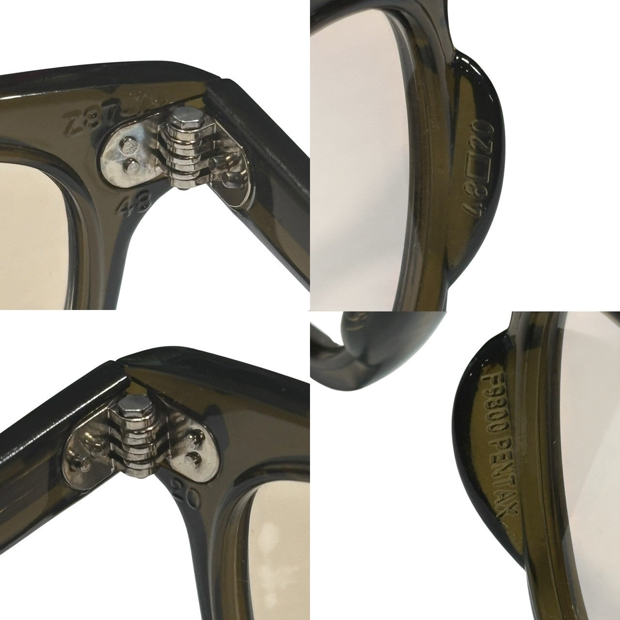 PENTAX(ペンタックス) Boston clear-frame sunglasses ボストン型 クリアフレーム サングラス F9800 48□20 145mm ダークブラウン 薄いブラウンレンズ Safety Rx Eyewear by HOYA