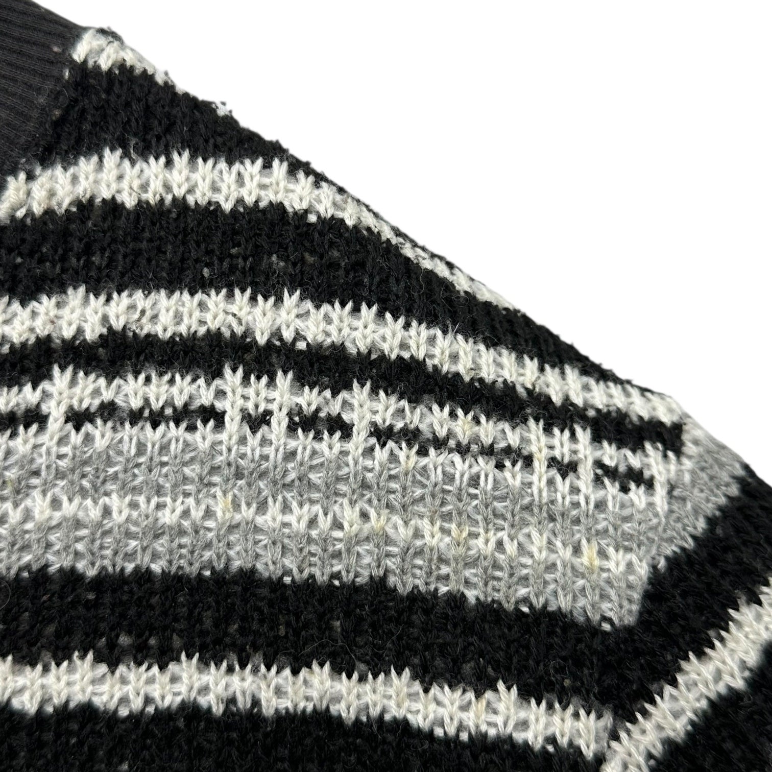 DOLCE&GABBANA(ドルチェ&ガッバーナドルガバ) Logo Plate Border Knit ロゴプレート ボーダー ニット 48 ブラック×グレー