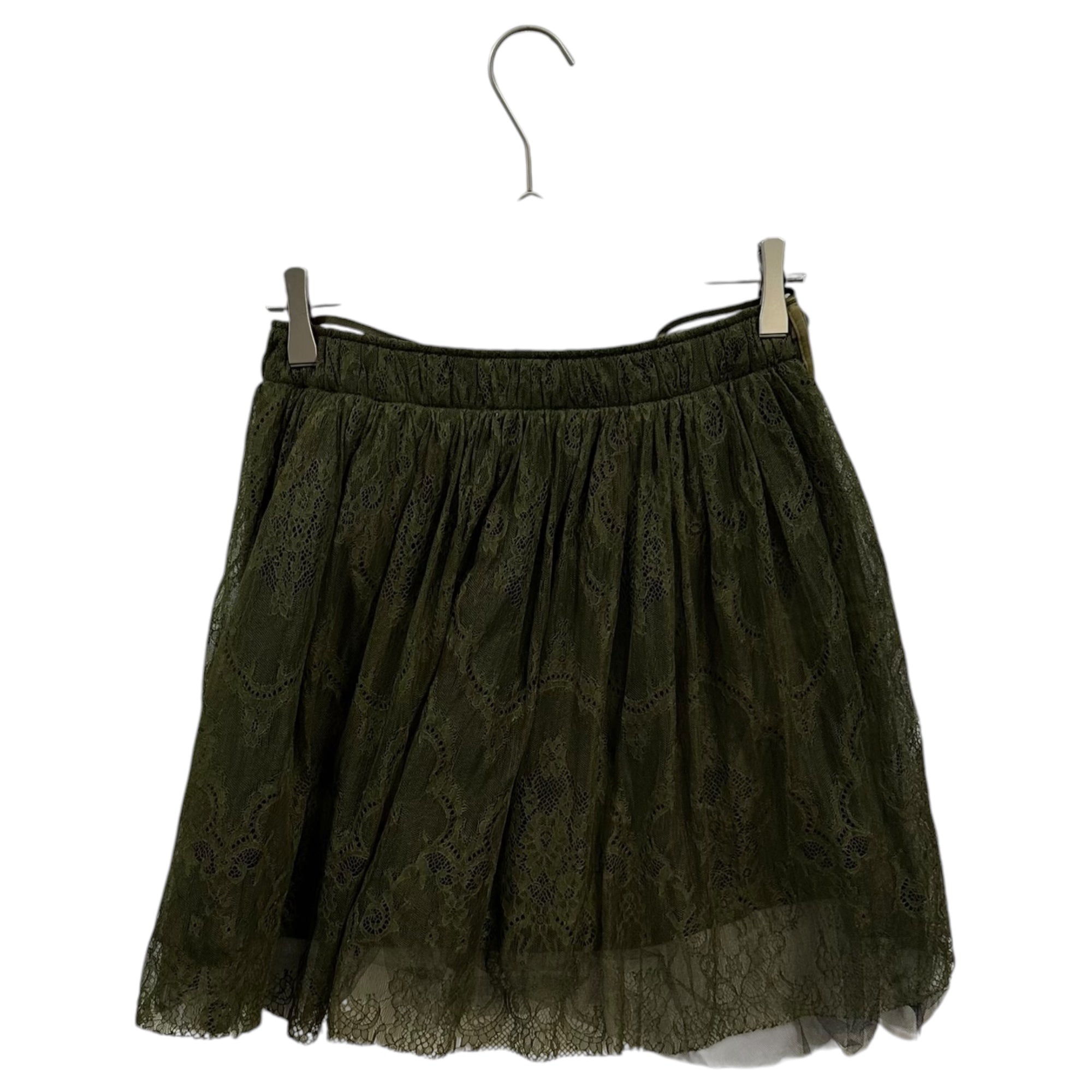 MIHARA YASUHIRO(ミハラヤスヒロ) Military-Style Reconstructed Lace-Accent Shorts-Style Skirt ミリタリー 再構築 レース切替 ショートパンツライク スカート 72272286 36(S) セージグリーン