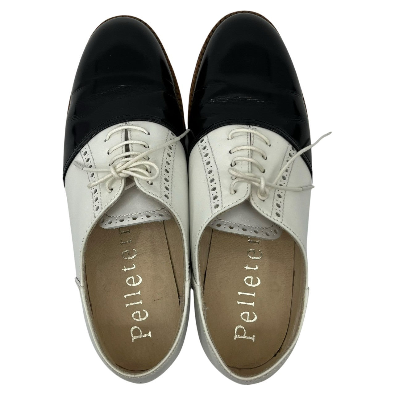 Pelleterno(ペレテルノ) bicolor lace-up shoes バイカラー レースアップ シューズ 39(24.5cm程度) ホワイト×ブラック