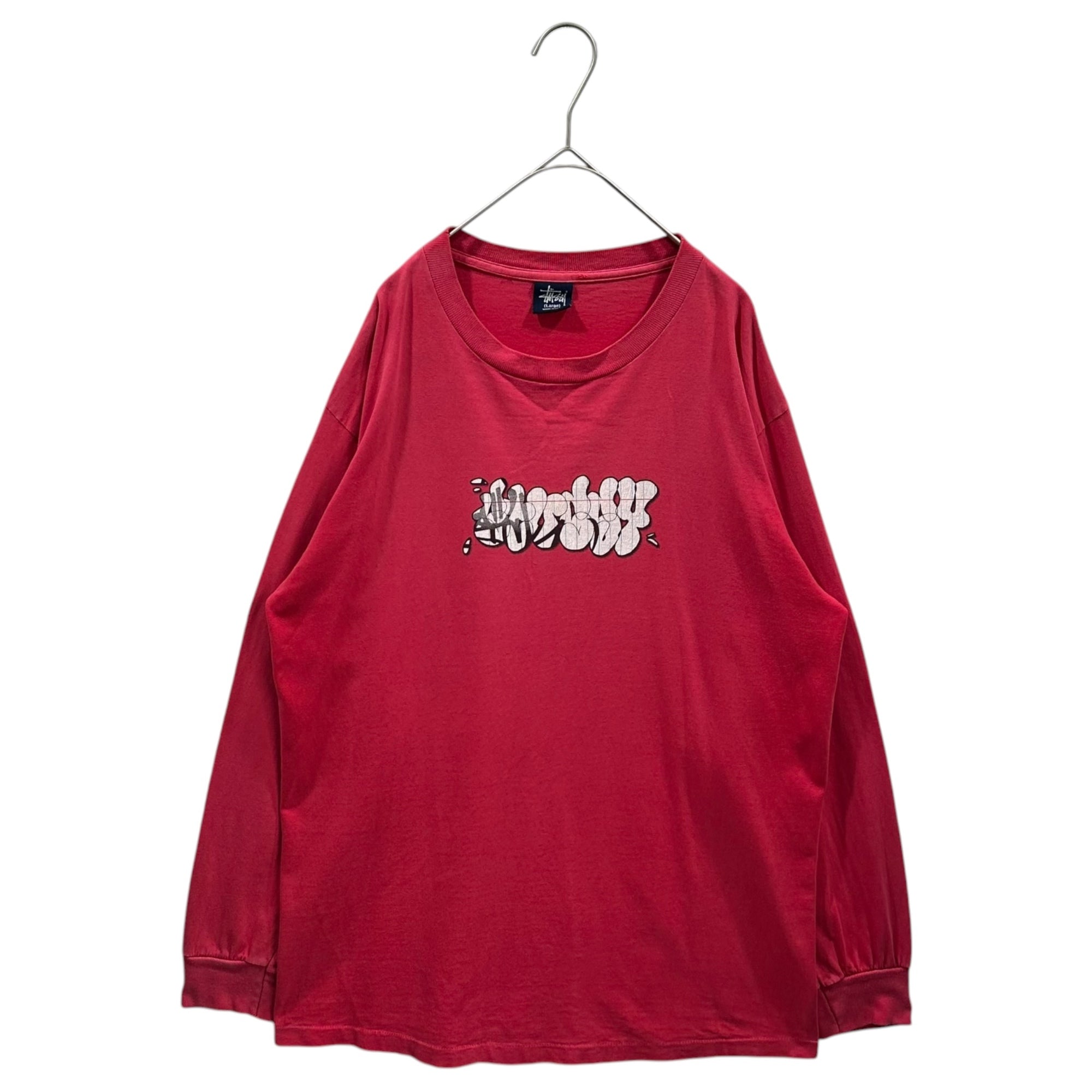 STUSSY(ステューシー) 1990's USA made Graphic L/S Tee グラフィック 長袖 Tシャツ L レッド 90年代 USA製