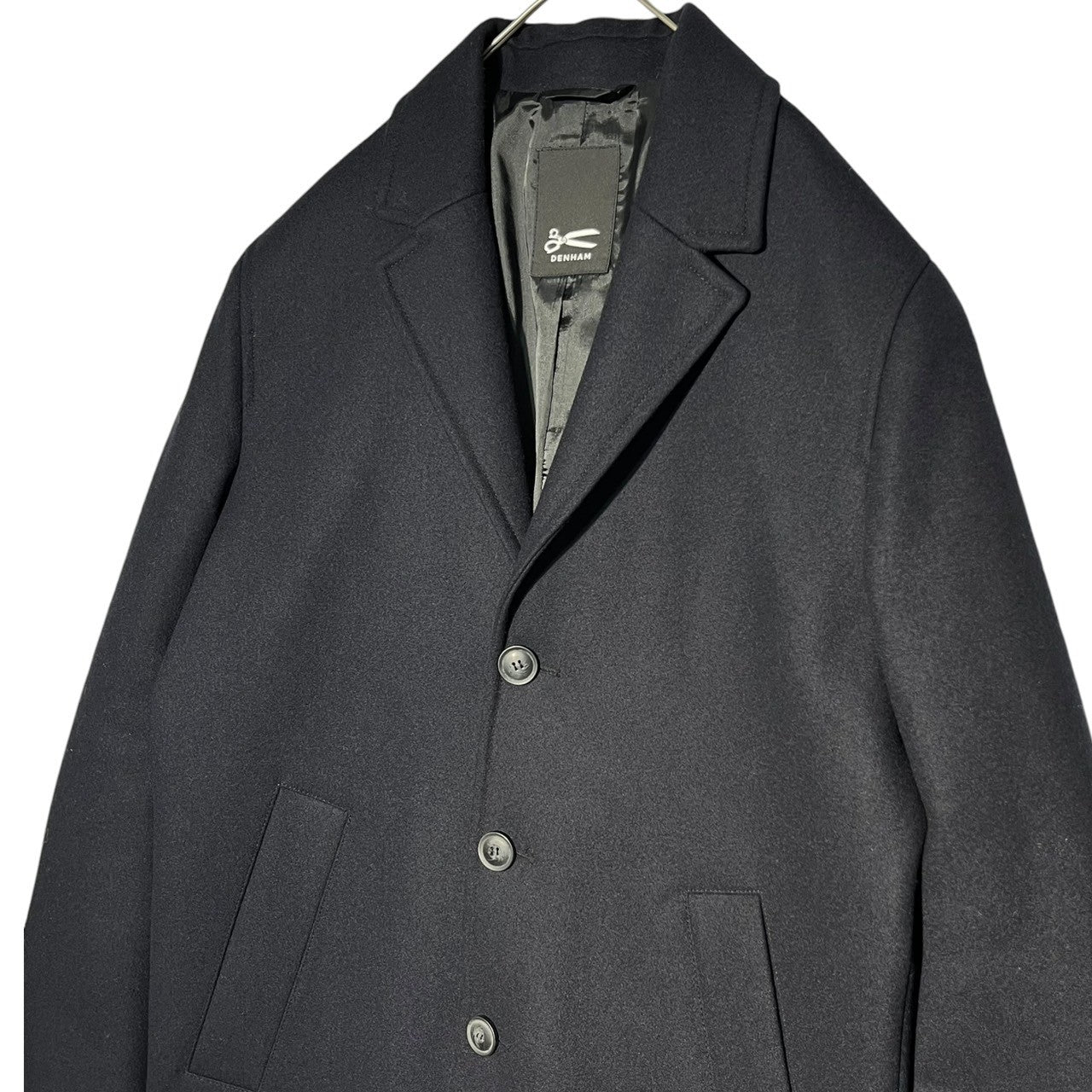 DENHAM(デンハム) ALBERT CROMBIE COAT WB 肉厚 ウール チェスター コート 01-21-08-20-041 M ネイビー