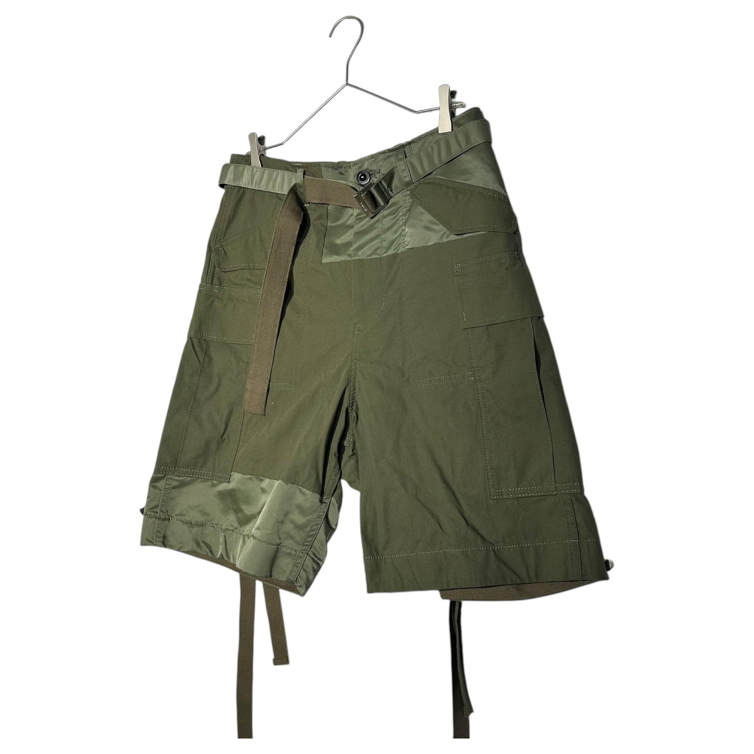 Sacai FABRIC COMBO CROPPED PANTS カーキ Sacai FABRIC COMBO CROPPED PANTS カーキ Sacai - Fabric Combo