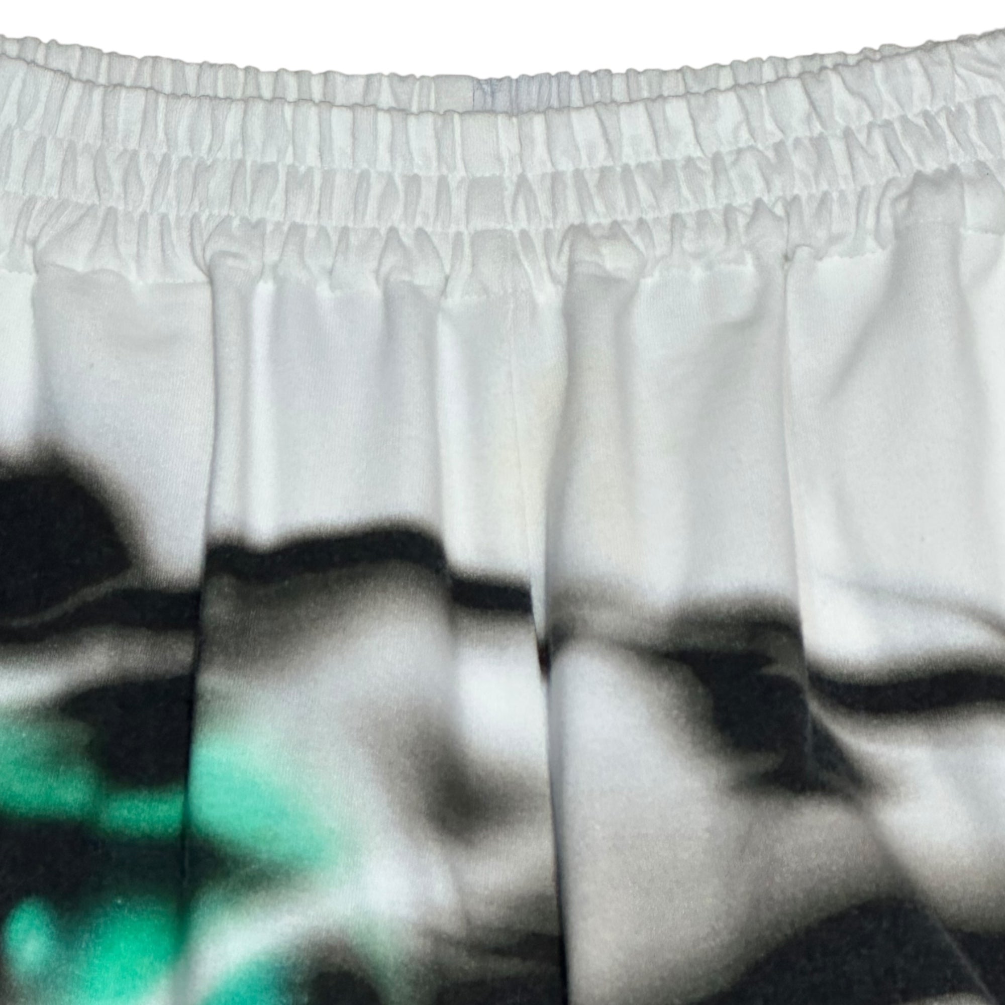 Gerrit Jacob(ジェリット ジェイコブ) White Airbrushed Track Pants ホワイト エアブラッシュド トラック スウェット パンツ L ホワイト×グリーン×ブラック